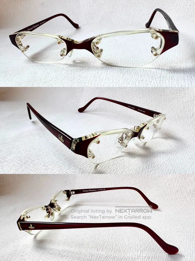 Vivienne Westwood Vivienne Westwood Y2k brown half frame vintage glasses Size ONE SIZE - 2 Thumbnail