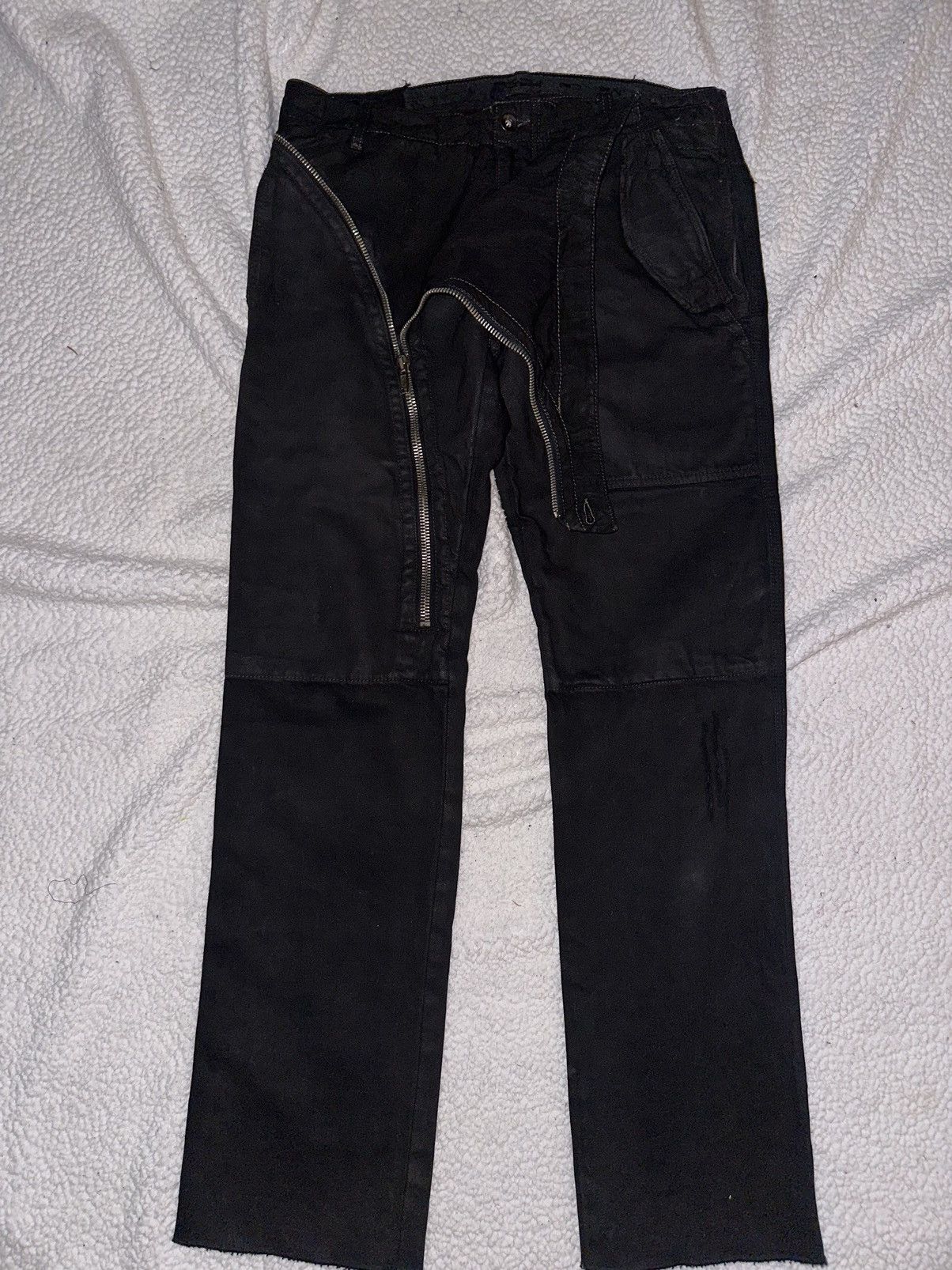 Pre-owned Rick Owens X Rick Owens Drkshdw Rick Owens Double Layer Waxed Aircuts In Black