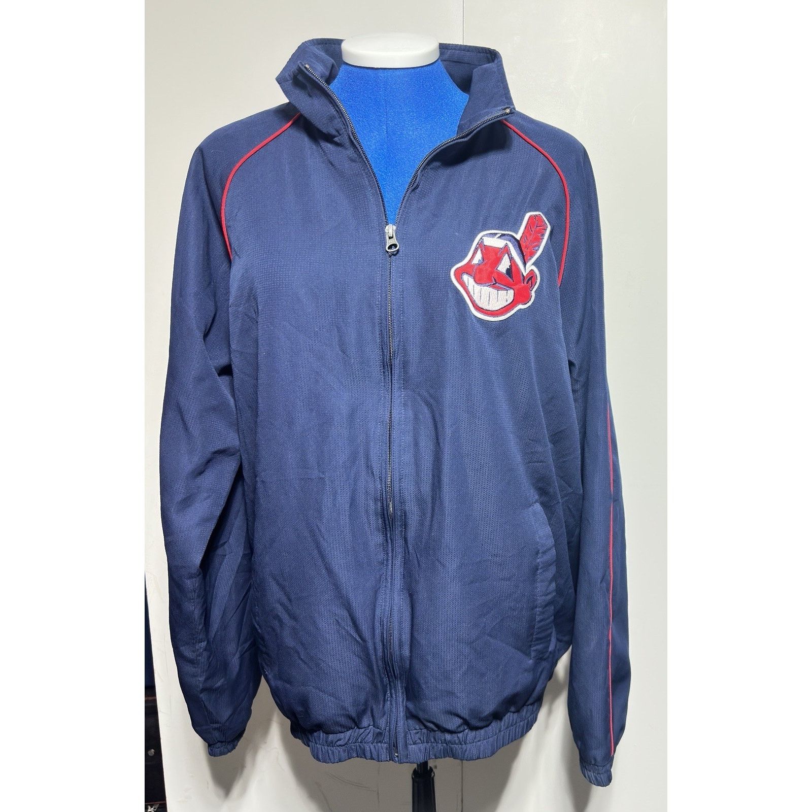 MLB Vtg Cleveland Indians Carl Banks G3 Big Logo Jacket Medium Size US M / EU 48-50 / 2 - 2 Thumbnail
