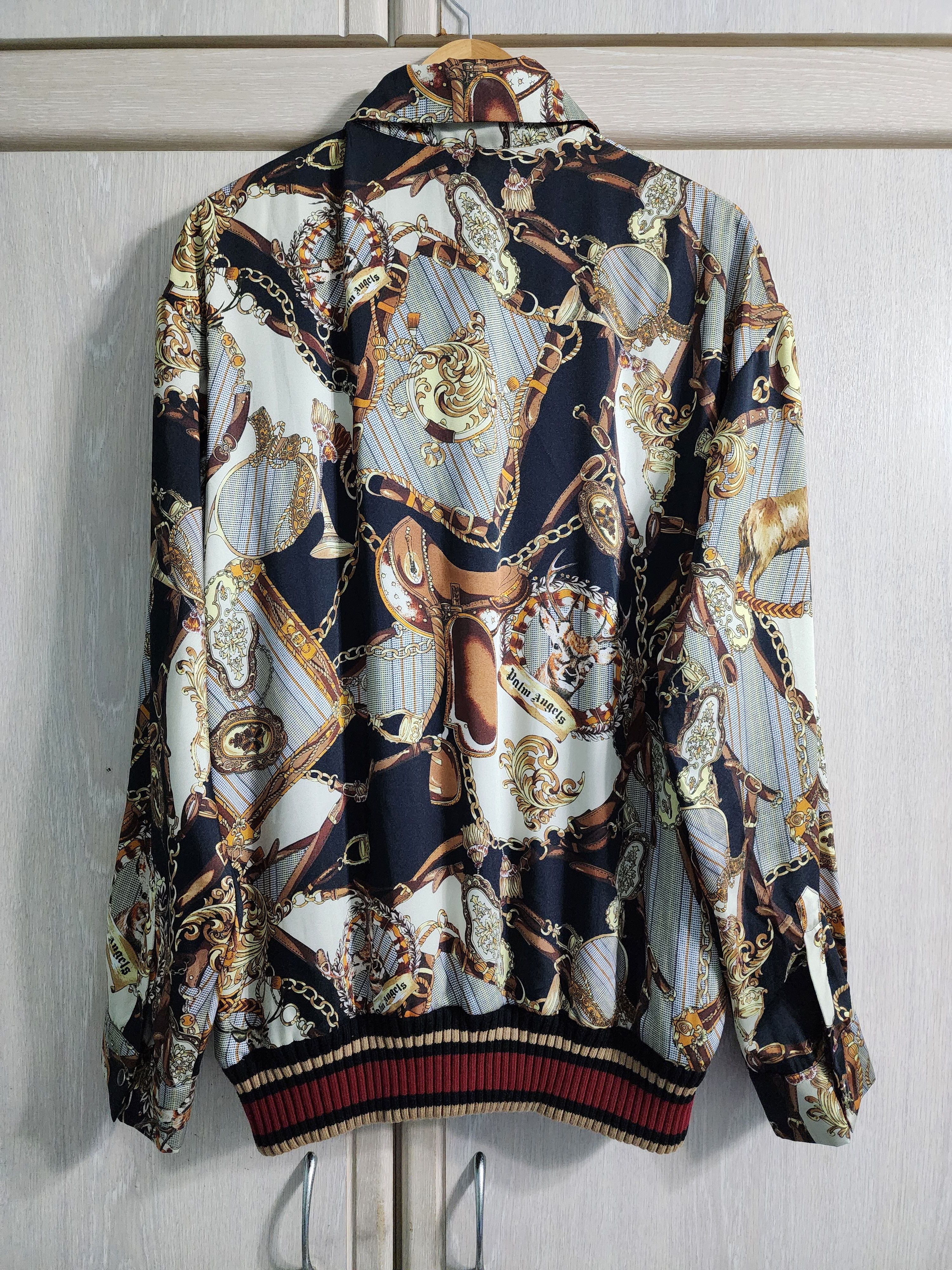 Palm Angels Bridle Motif Ribbed Twill Shirt Size US L / EU 52-54 / 3 - 2 Thumbnail