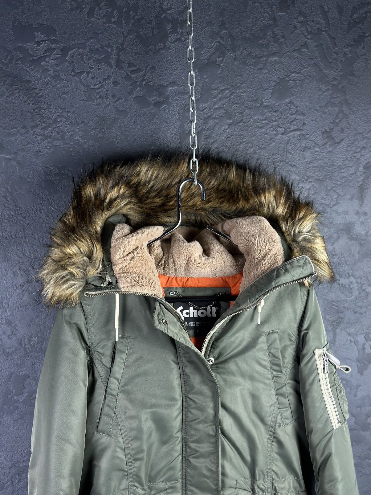 Schott × Vintage Schott Parka Jackat Fur Hooded Size US S / EU 44-46 / 1 - 2 Thumbnail