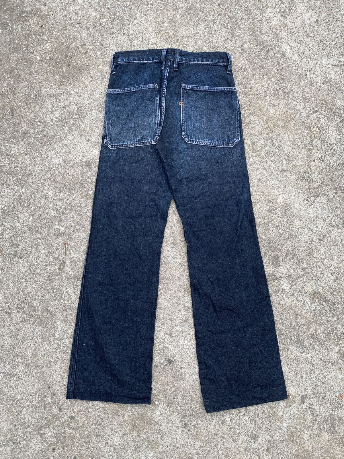 45rpm × Indigo × Japanese Brand 2000s - 45RPM Japan Fatigue Indigo Blue Faded Flare Denim Size US 26 / EU 42 - 2 Thumbnail