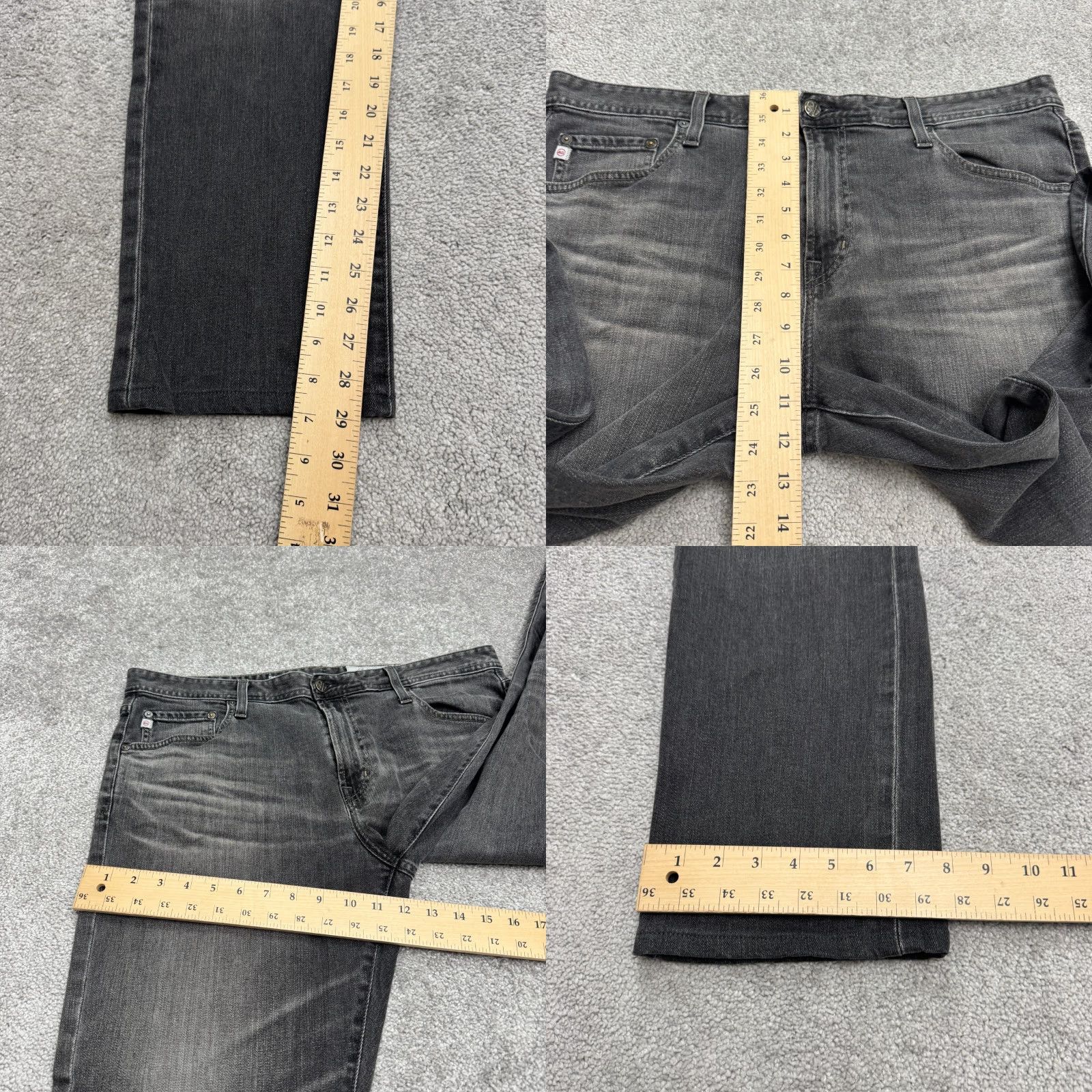 Denime AG Adriano Goldschmied Everett Slim Straight Denim Jeans Mens 36x29 Gray Size US 36 / EU 52 - 9 Thumbnail