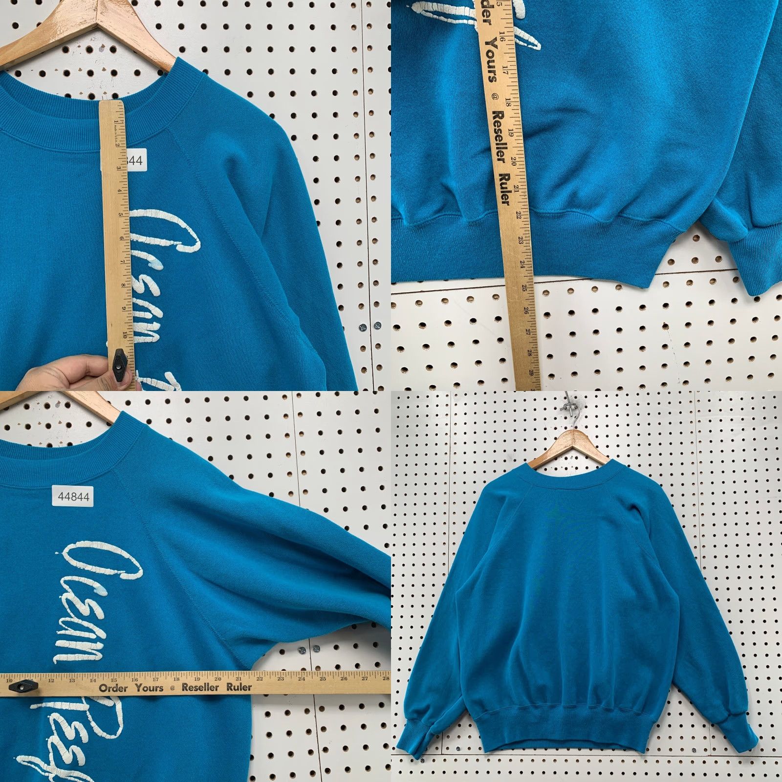 REEF VINTAGE Ocean Reef Sweatshirt Mens Medium Blue Crewneck Fleece USA Surf 80s 90s Beach Size US M / EU 48-50 / 2 - 8 Thumbnail