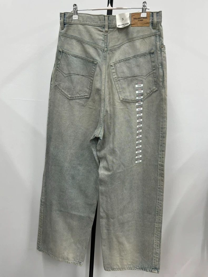 Balenciaga size s SS24 Washed Logo Mid-Rise Jeans 2504-Nex