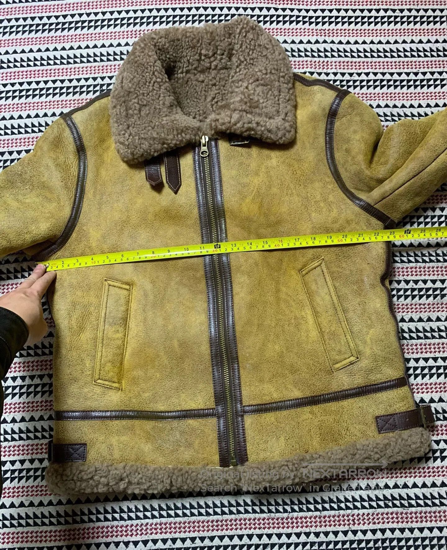 Vintage vintage kuzu deri shearling motorcycle jacket. Size US S / EU 44-46 / 1 - 5 Thumbnail