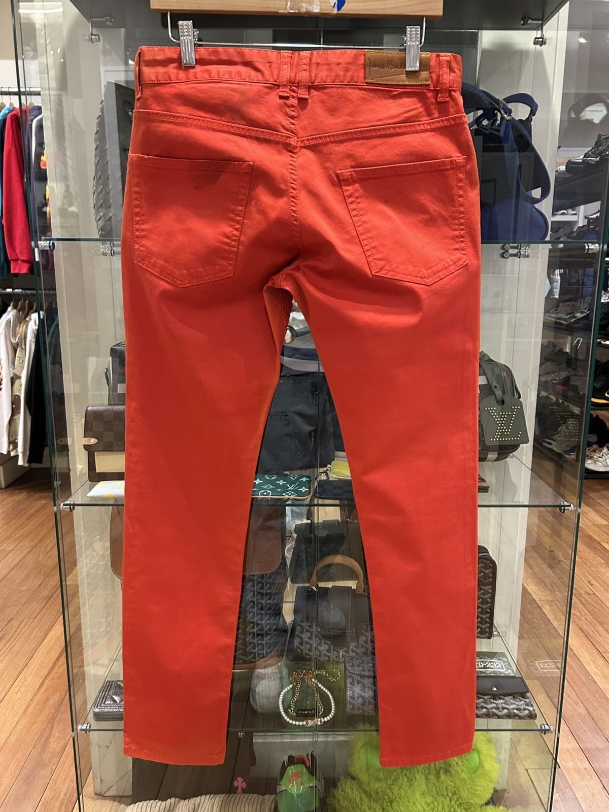 Balmain Pierre Balmain Red Denim Jeans Size US 33 - 2 Thumbnail