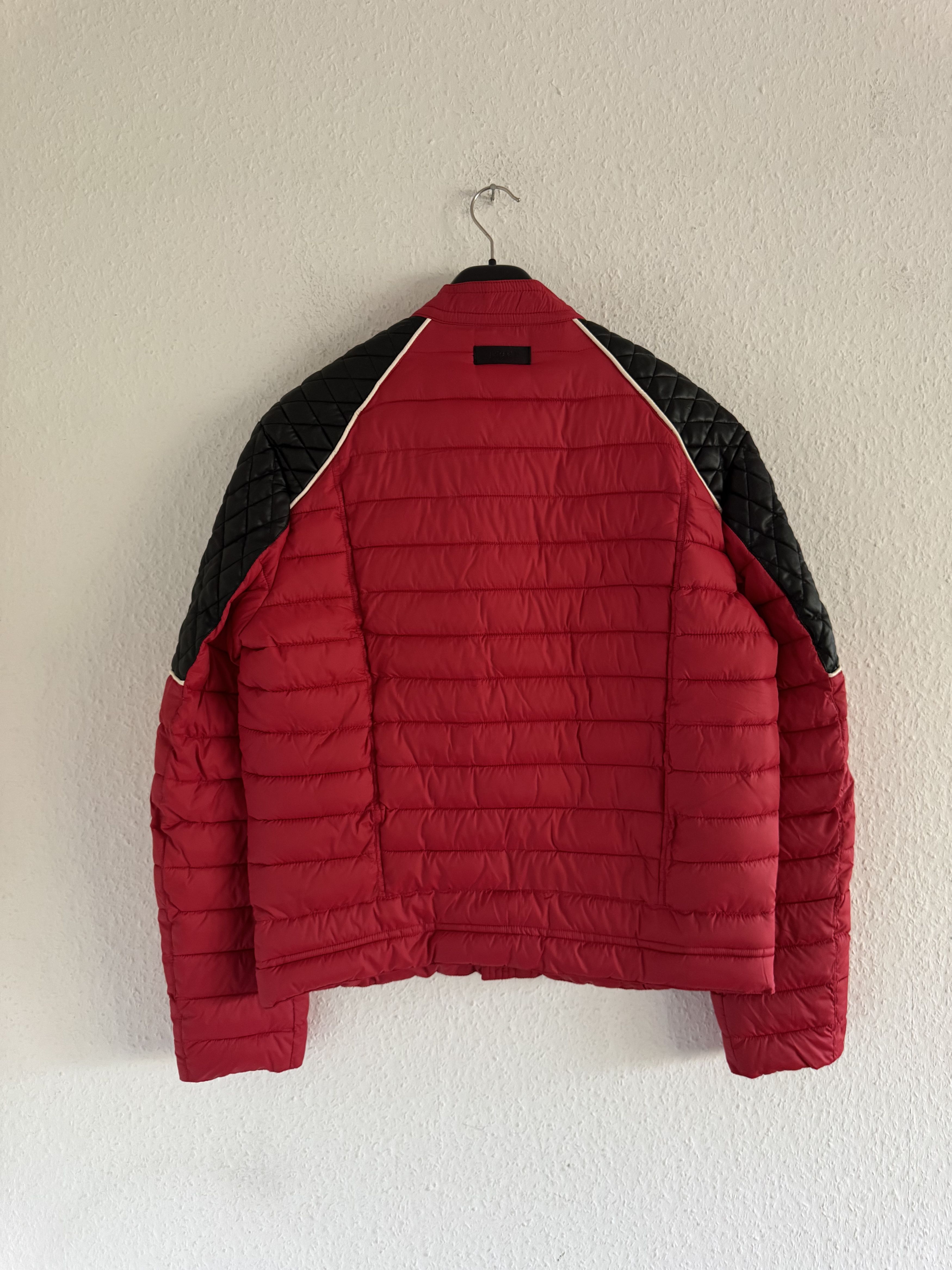 Just Cavalli Quilted Biker Down Jacket With Leather Shoulders Size US XXL / EU 58 / 5 - 11 Thumbnail
