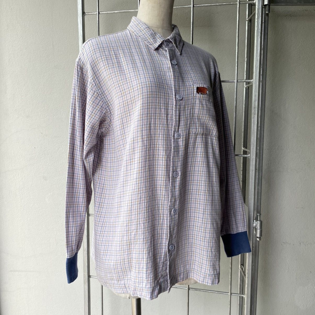 Ne-Net Né-net Checkered Long Sleeve Shirt with Bear Embroidery Size US M / EU 48-50 / 2 - 15 Thumbnail
