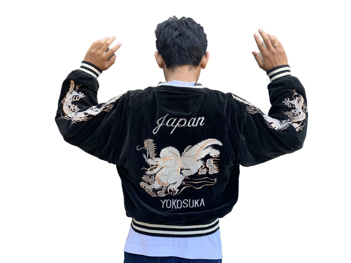 Vintage sukajan jacket art howaito ryu (white dragon) tag by JAKE Size US L / EU 52-54 / 3 - 7 Thumbnail