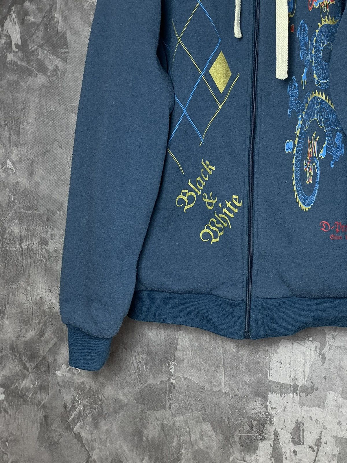 Japanese Brand × Vintage Y2K 2000s Crazy Zip Up Dragon Printed Hoodie All Over Rare Size US XXL / EU 58 / 5 - 6 Thumbnail