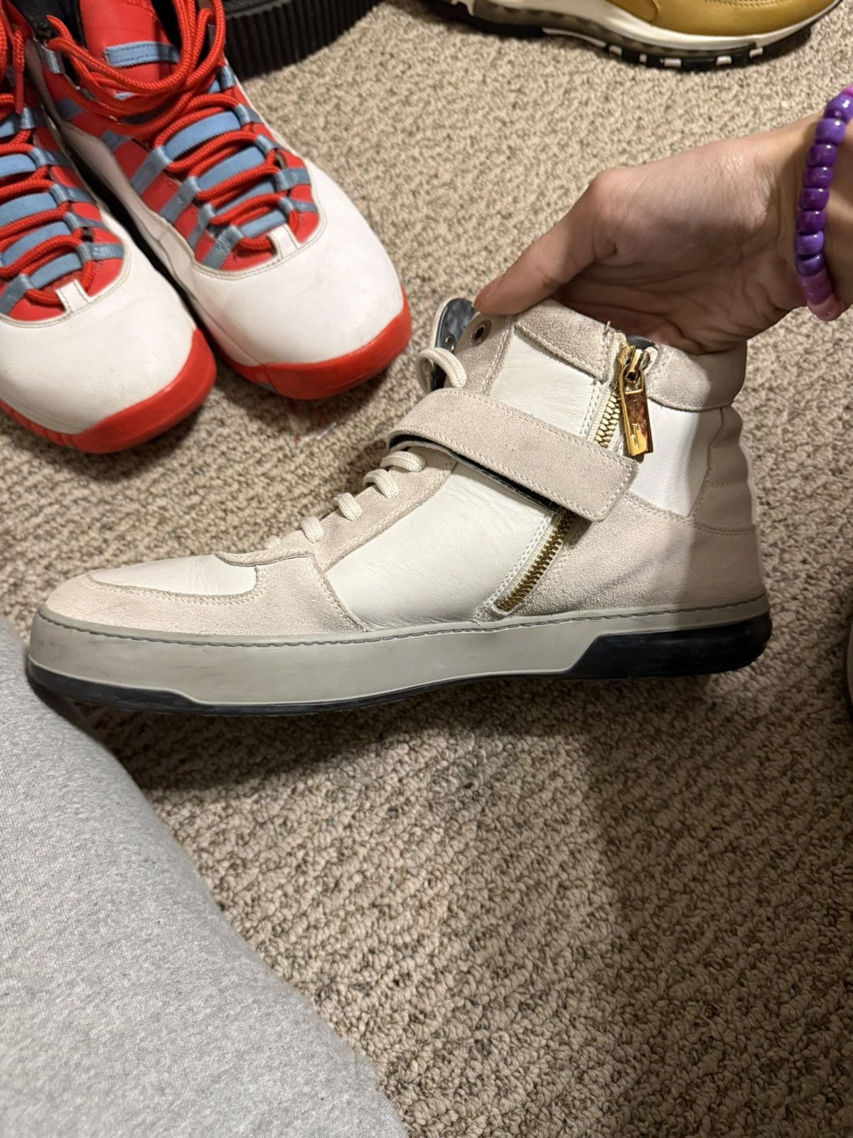 Salvatore Ferragamo Salvatore Ferragamo White/Light Gray Heather Nayon Sneaker Size US 10 / EU 43 - 4 Thumbnail