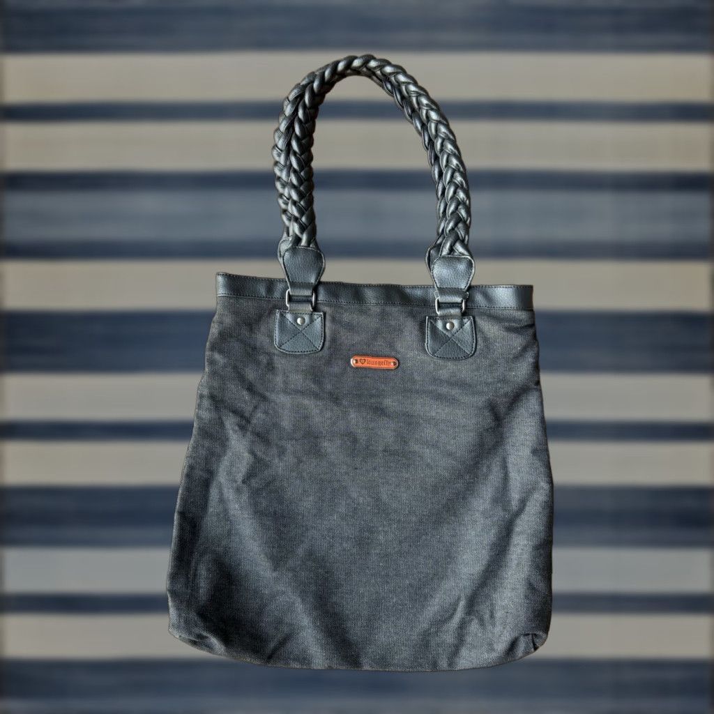 Vintage Loungefly Embroidered Sugar Skull Denim Faux Leather Tote Bag Vibrant Size ONE SIZE - 1 Thumbnail