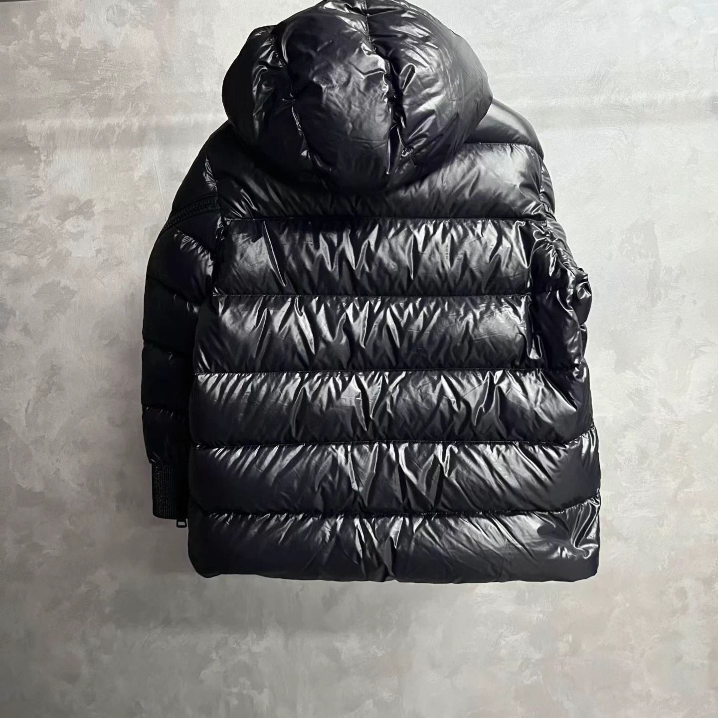 Moncler Moncler Black Hooded Down Jacket Logo Zipper Women's 0 Size XL / US 12-14 / IT 48-50 - 2 Thumbnail