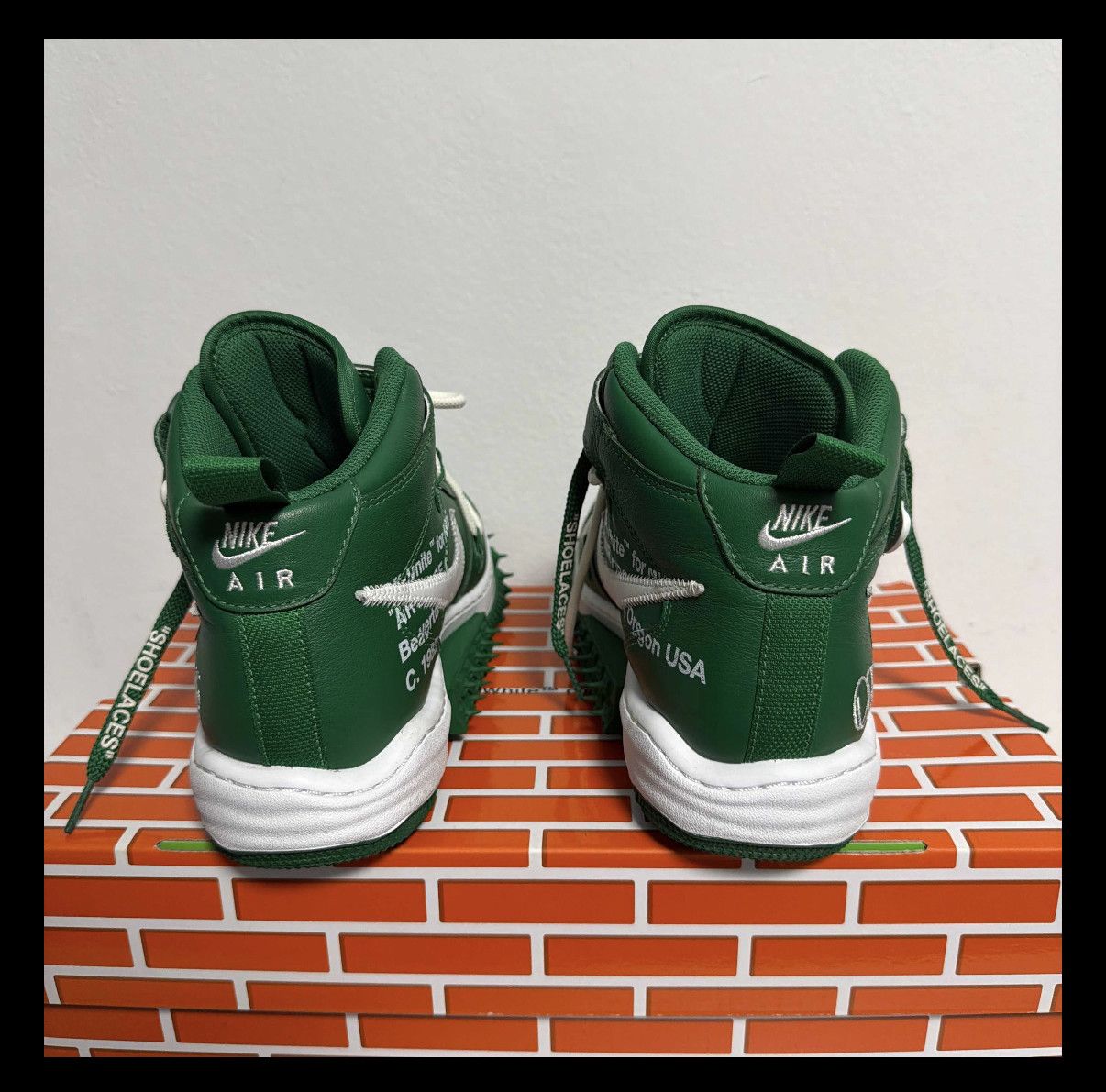 Nike × Off-White Off-White x Nike Air Force 1 Mid Pine Green Size US 8.5 / EU 41-42 - 4 Thumbnail
