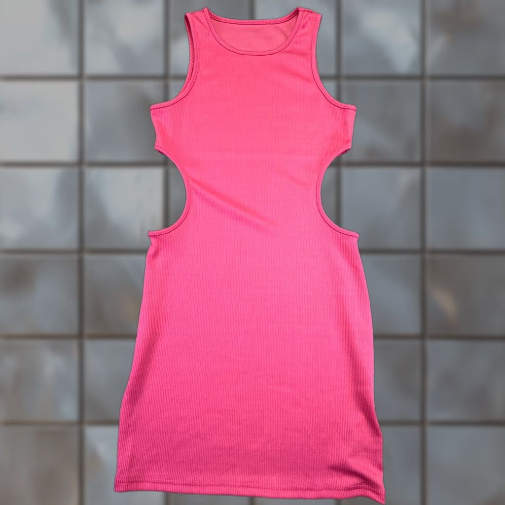 Forever 21 Forever 21 Dress Women's M Pink Mini Bodycon Sleeveless Cut Out Ribbed Crew Neck Party/Cocktail Summer Vintage: No Size M / US 6-8 / IT 42-44 - 1 Thumbnail