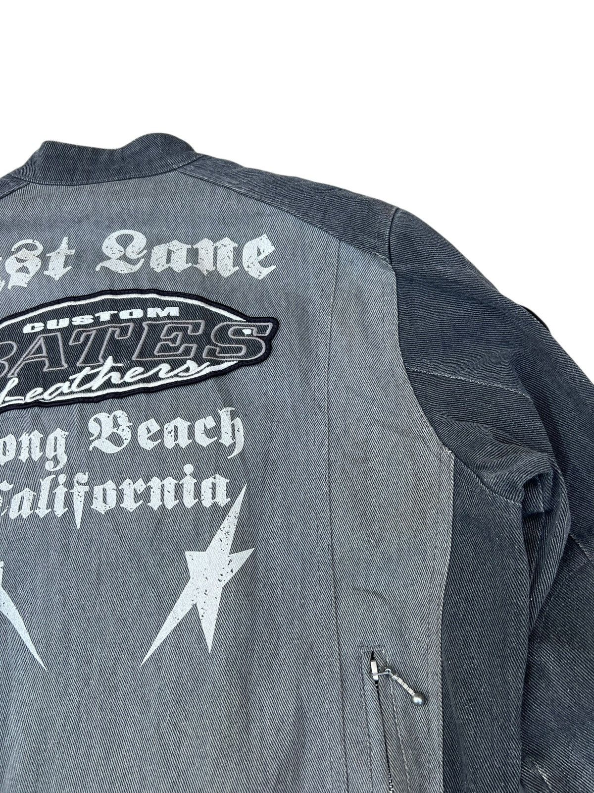 Kadoya Vintage Y2K BATES Distressed Faded Denim Moto Jacket Size US L / EU 52-54 / 3 - 22 Thumbnail