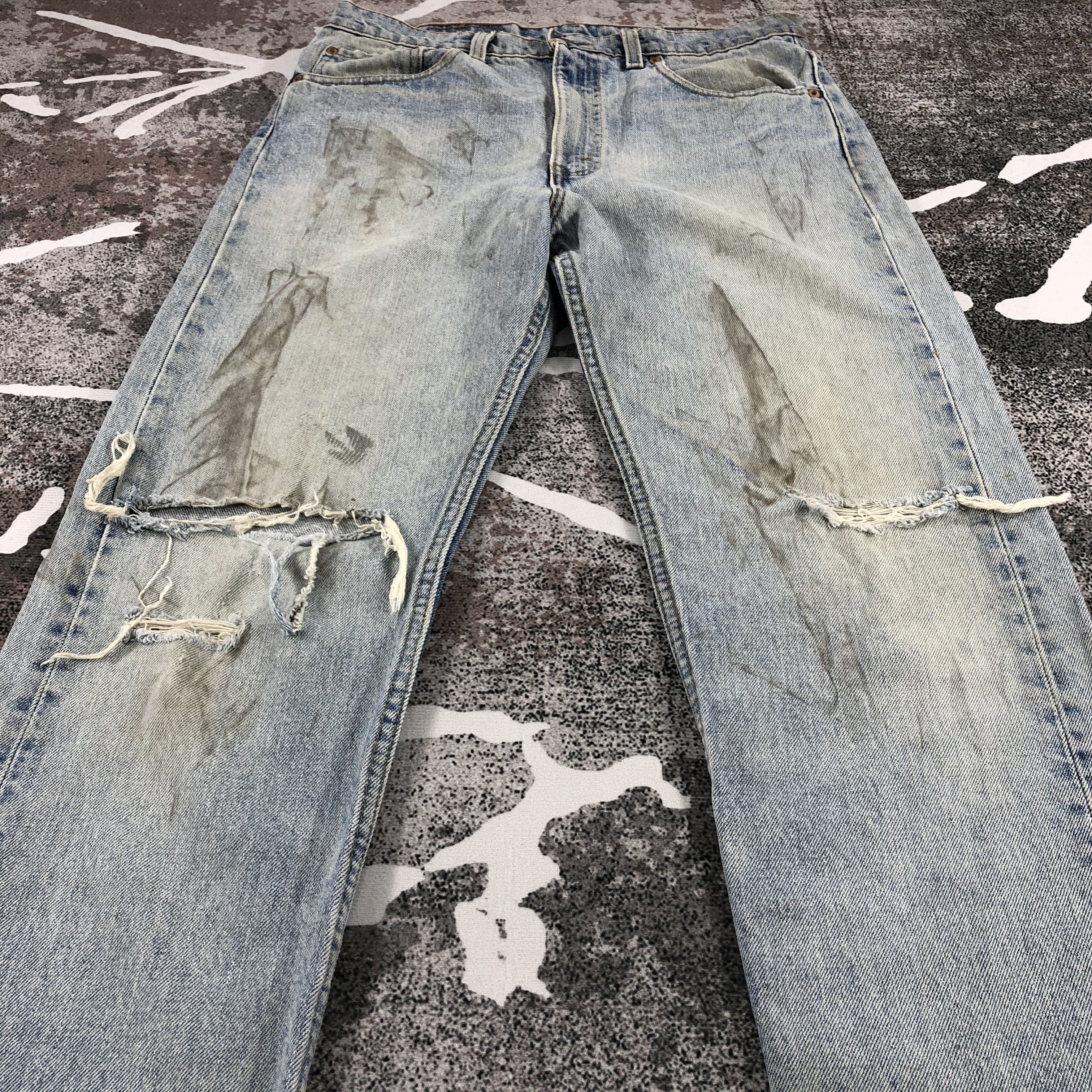 Levi's Vintage 90s Levis 505 Jeans Distress Denim KJ560 Size US 33 - 3 Thumbnail
