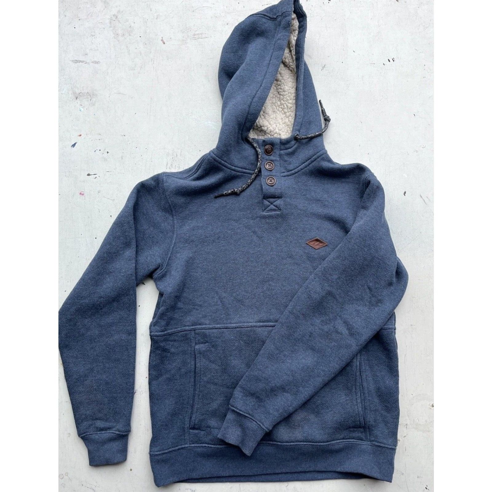 Billabong Billabong Hoodie Shirt Mens S Blue Solid Henley Pocket Surf Winter Warm Size US S / EU 44-46 / 1 - 7 Thumbnail