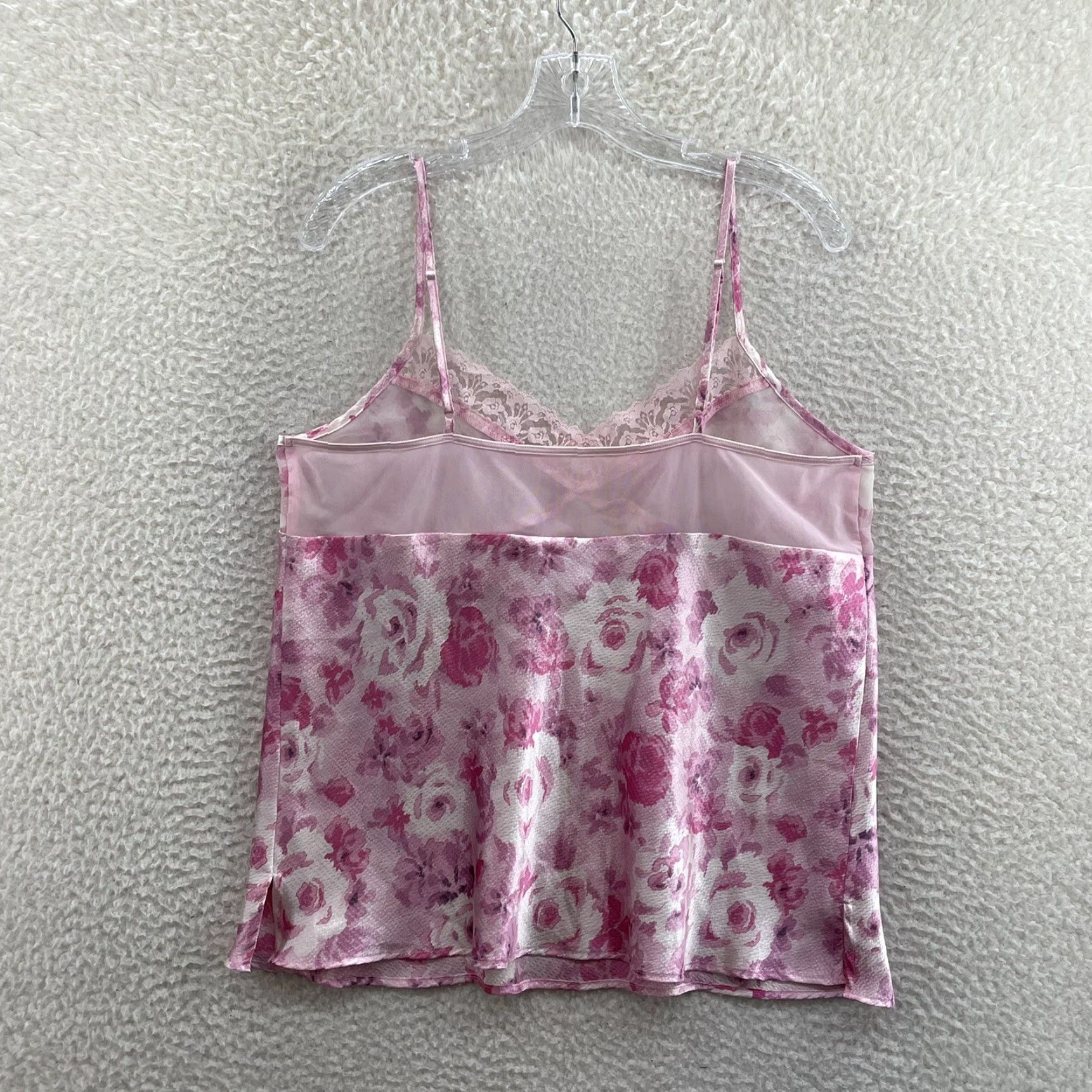 Vintage VINTAGE Y2K Camisole Top XL Pink Floral Satin Coquette Fairy Princess Girly Woman? Size XL / US 12-14 / IT 48-50 - 2 Thumbnail