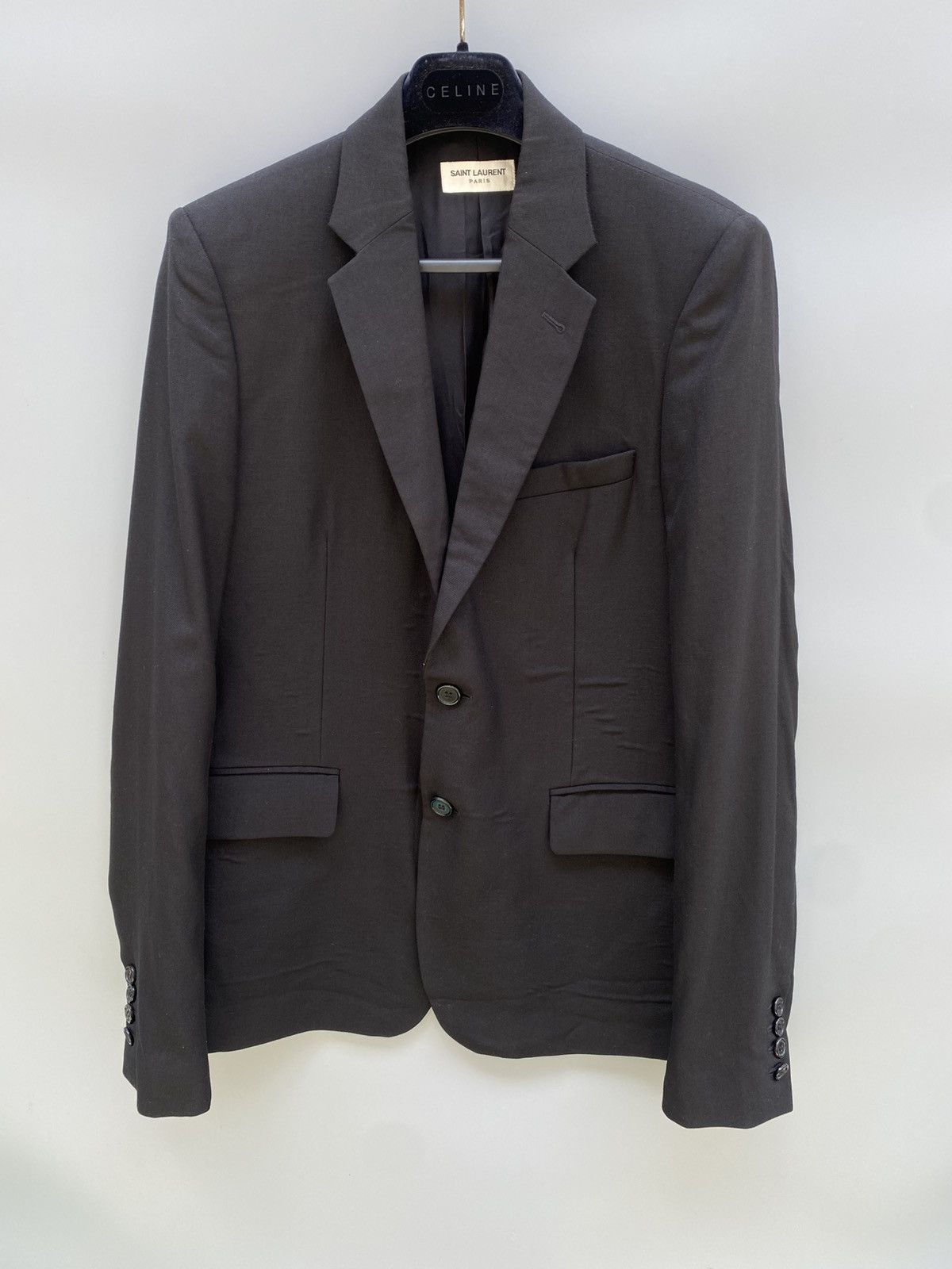 Saint Laurent Paris F/W 2019 Saint Laurent - Two-Button Gabardine Blazer Size XL / US 12-14 / IT 48-50 - 4 Thumbnail