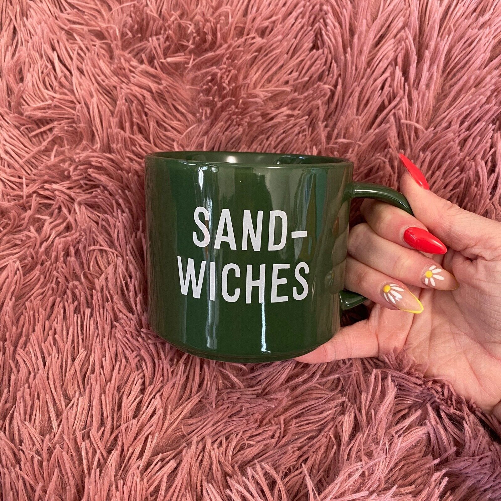Other Room Essentials Clever Green Sandwiches Graphic 16oz Mug Size ONE SIZE - 9 Thumbnail