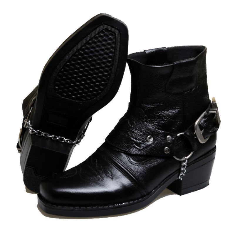 Cowboy Equipment × Designer × Rider Boot Co. Stabz Biker Cowboy Boots Black Size US 10 / EU 43 - 3 Thumbnail