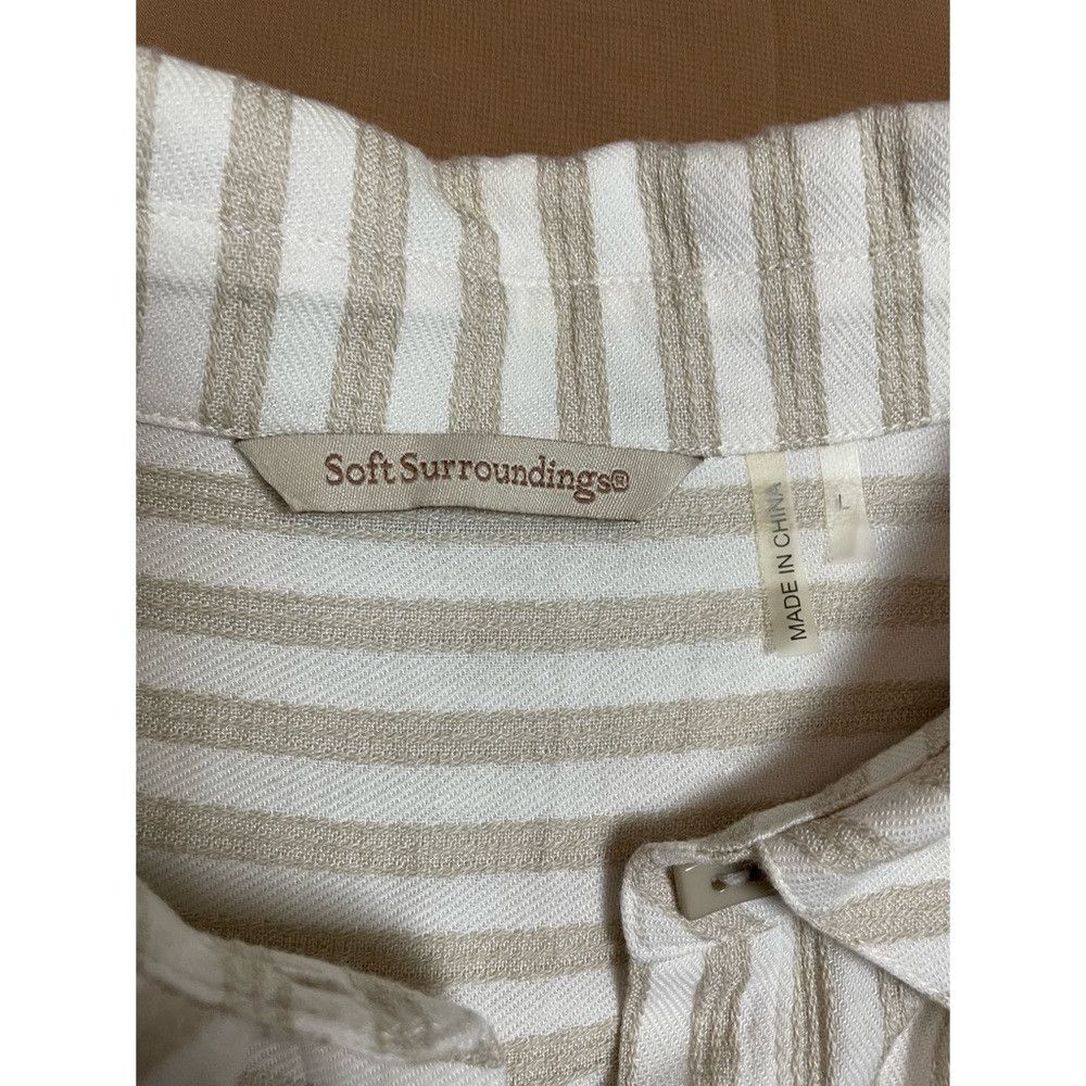 Other Soft Surroundings Standout Asymmetrical Striped Shirt Tunic Size L / US 10 / IT 46 - 7 Thumbnail