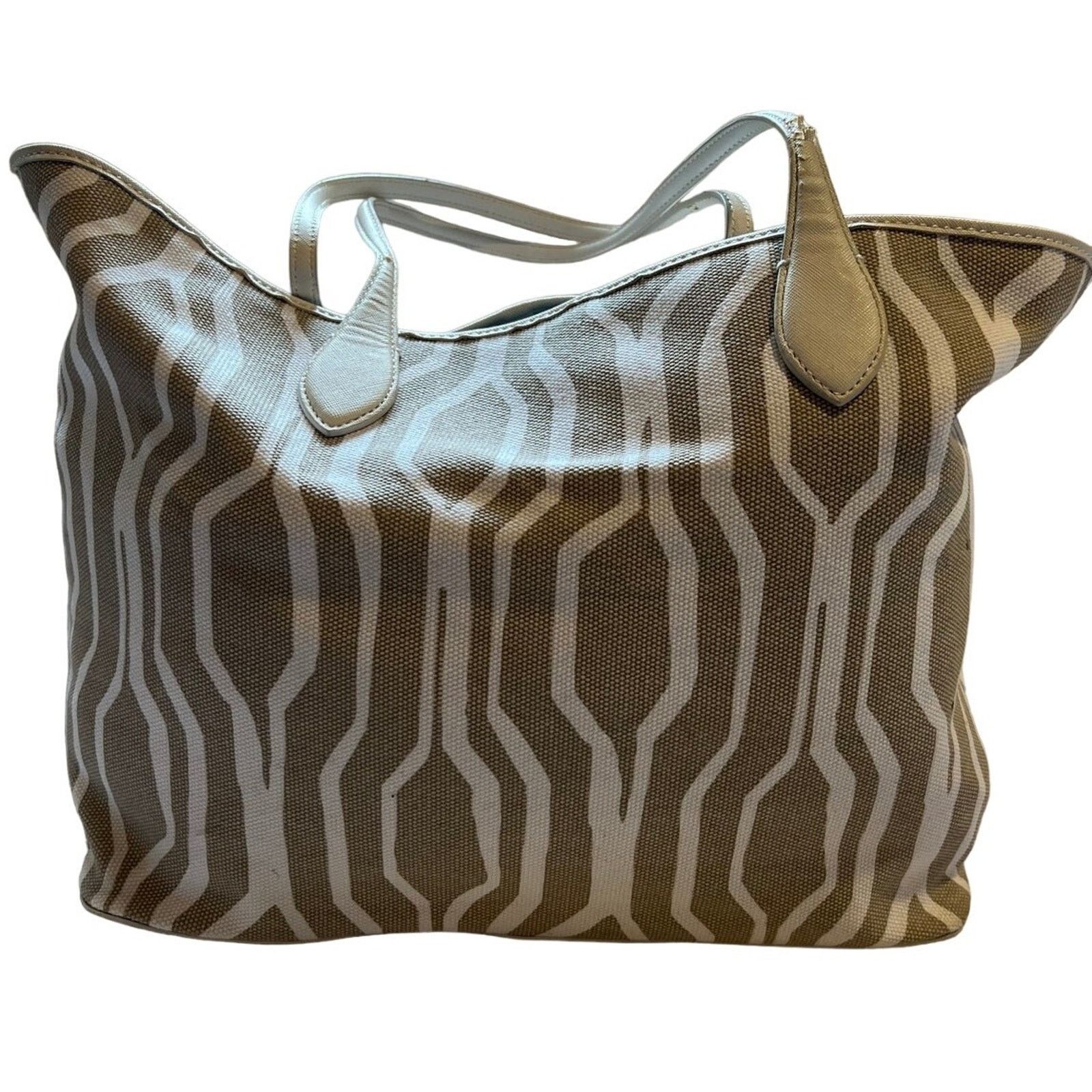Ann Taylor Tan And White Large Slouchy Tote Bag - NWT in Beige, Women's