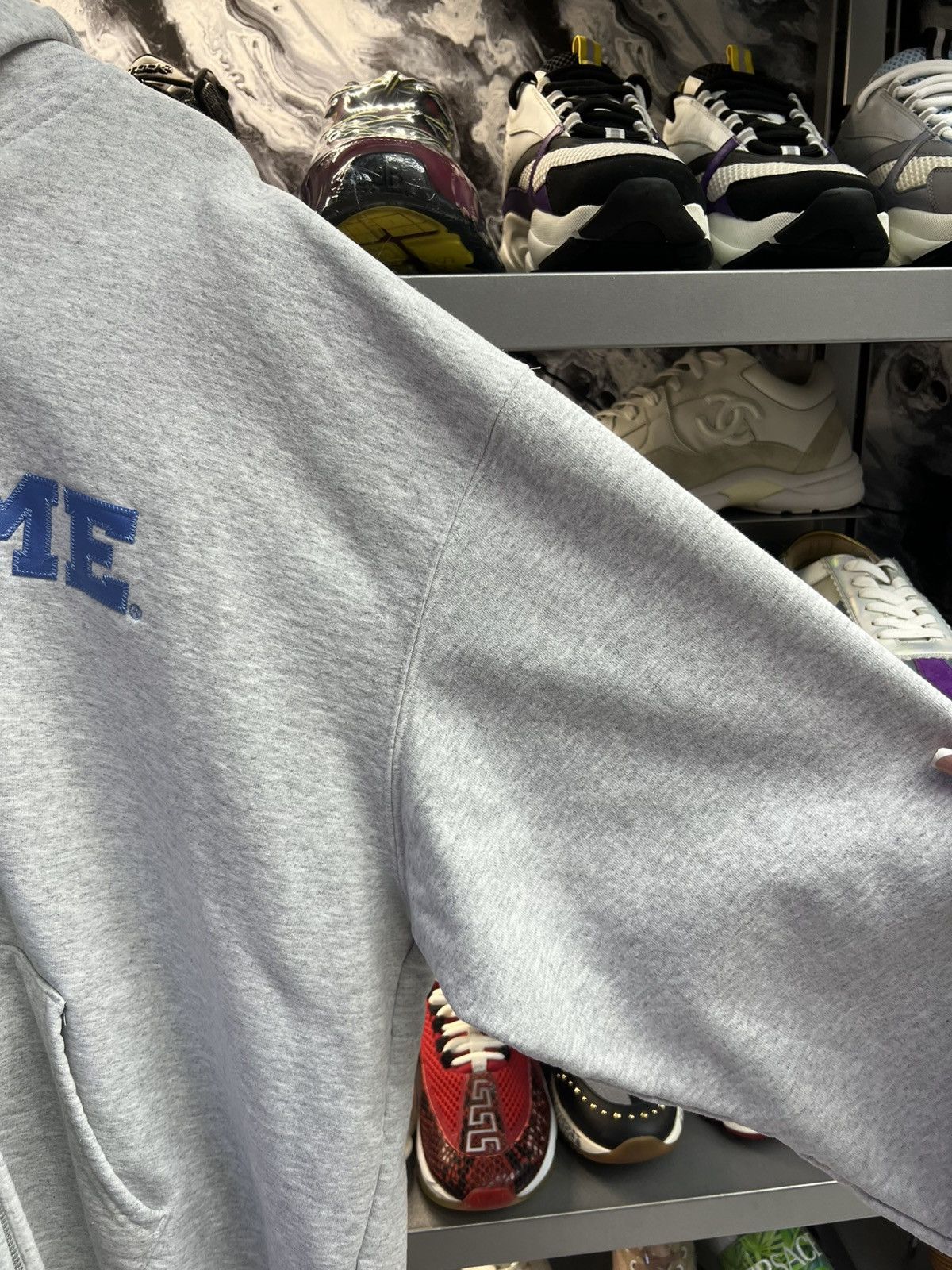 Supreme Supreme Grey Blue Logo Hoodie Size US XXL / EU 58 / 5 - 5 Thumbnail