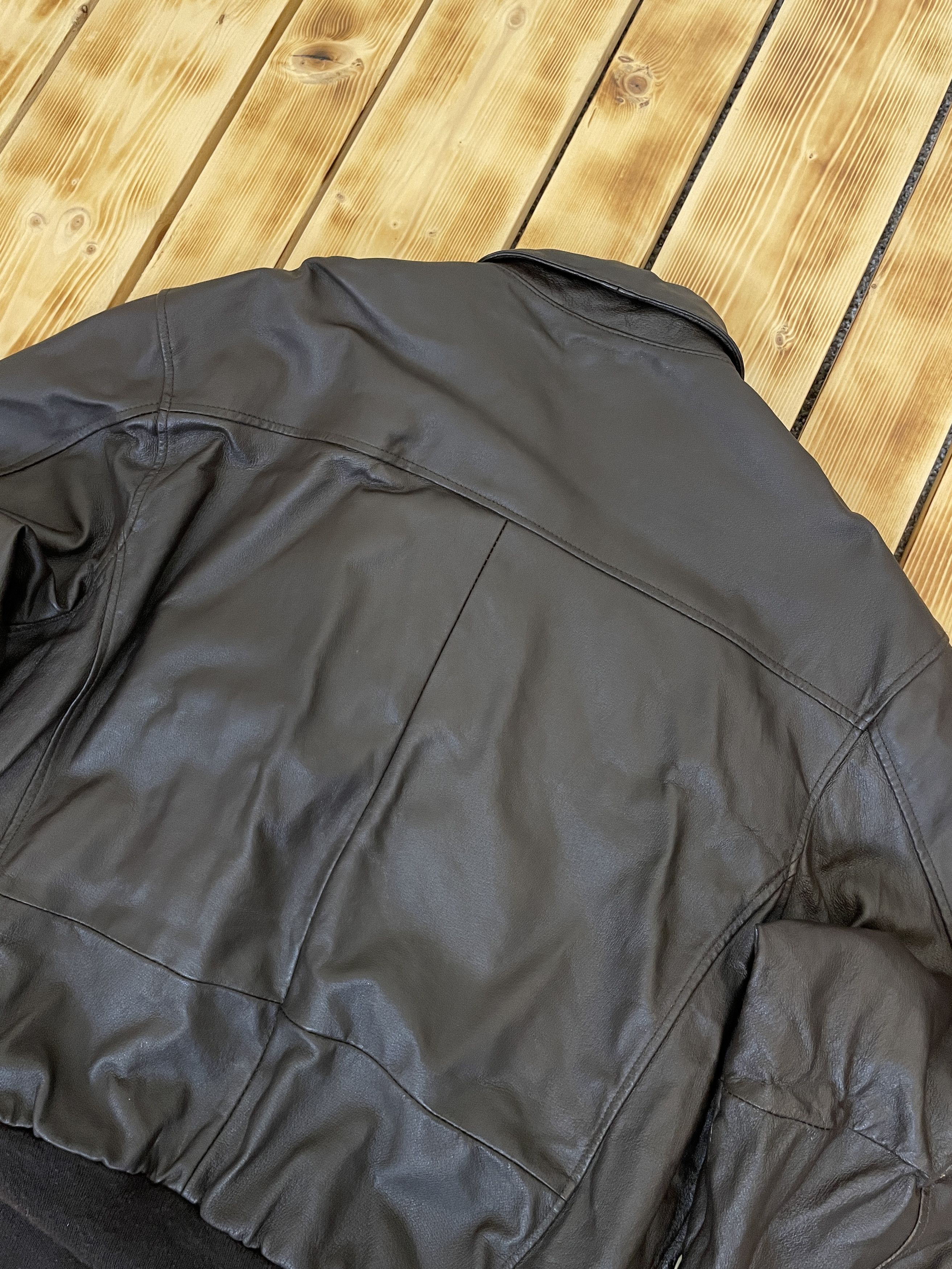 Other Vintage 90`s Airborne AirForce Genuine Leather Bomber Jacket Size US L / EU 52-54 / 3 - 20 Thumbnail