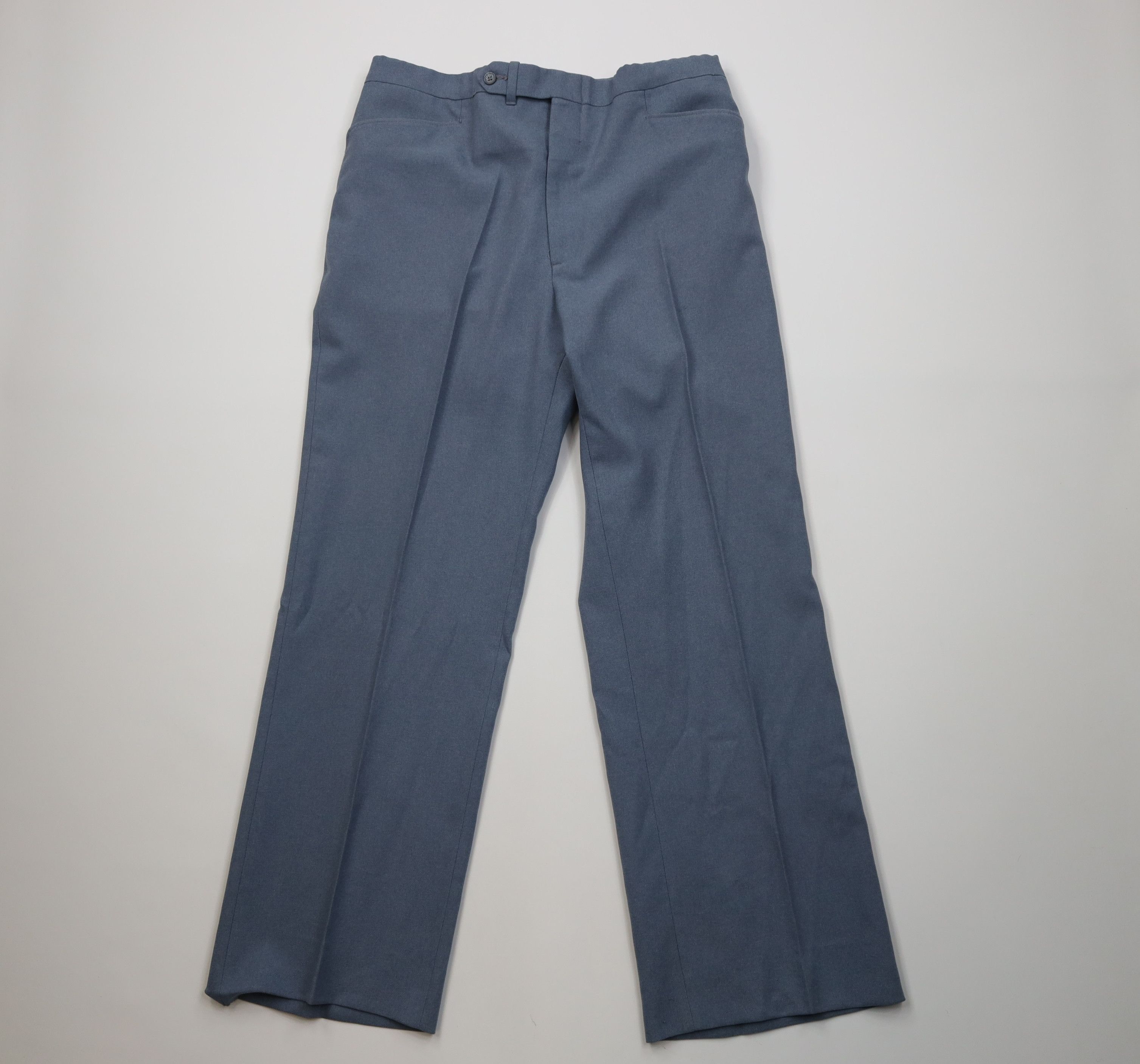 Levi's Vintage 70s Levis Wide Leg Bell Bottoms Chino Pants Blue USA Size US 34 / EU 50 - 1 Thumbnail