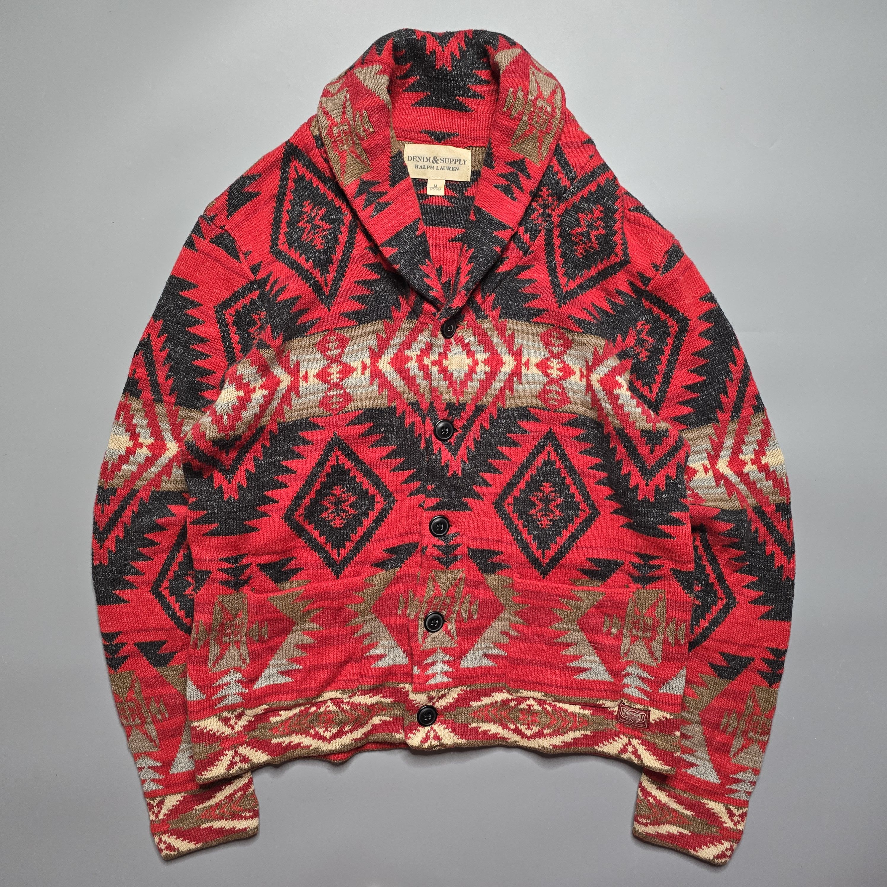 Denim & Supply Ralph Lauren Denim and Supply - Aztec Navajo Shawl Collar Cardigan Size US M / EU 48-50 / 2 - 1 Thumbnail
