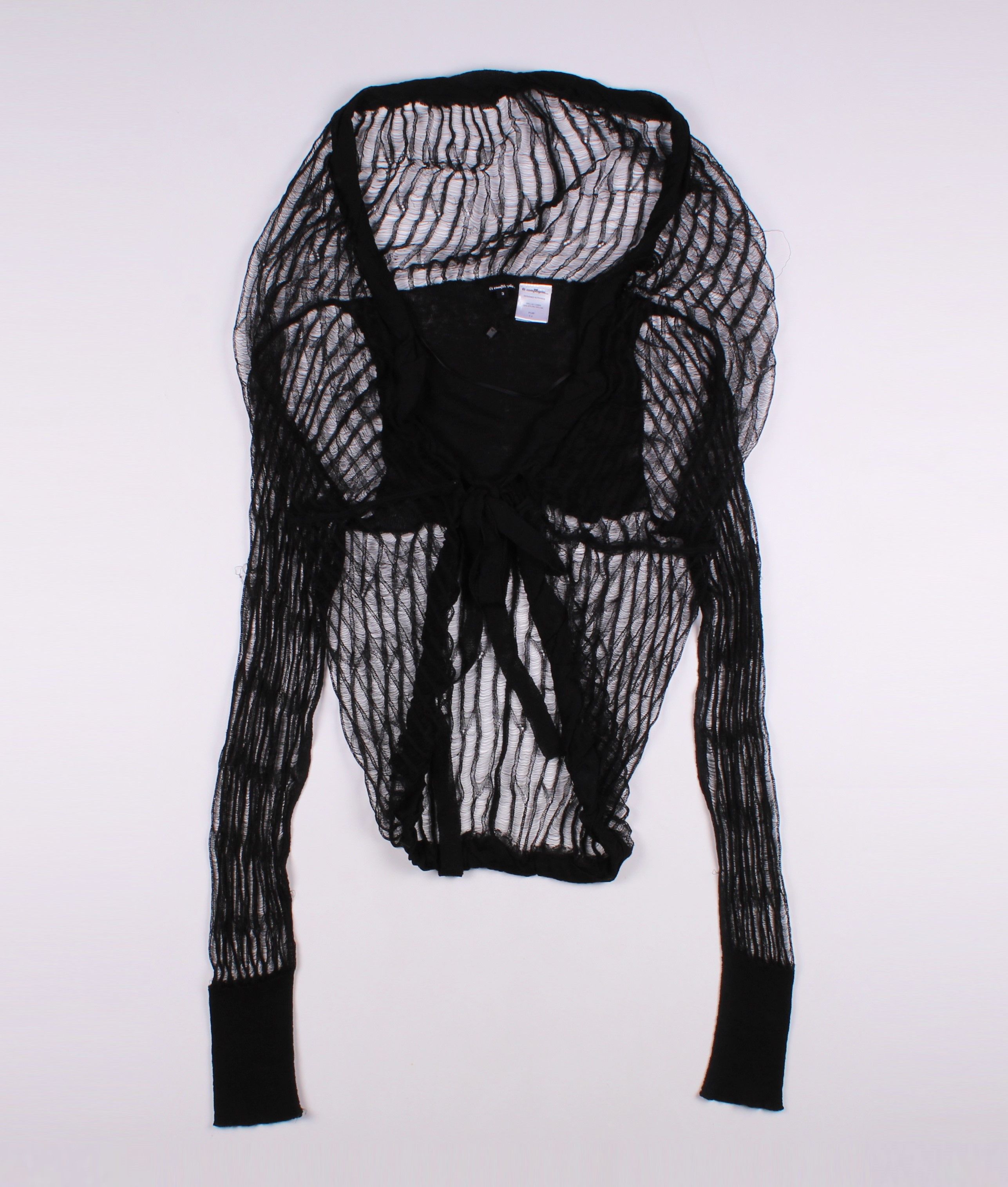 Et Compagnie Grunge Linen Blend Net Knit Cardigan