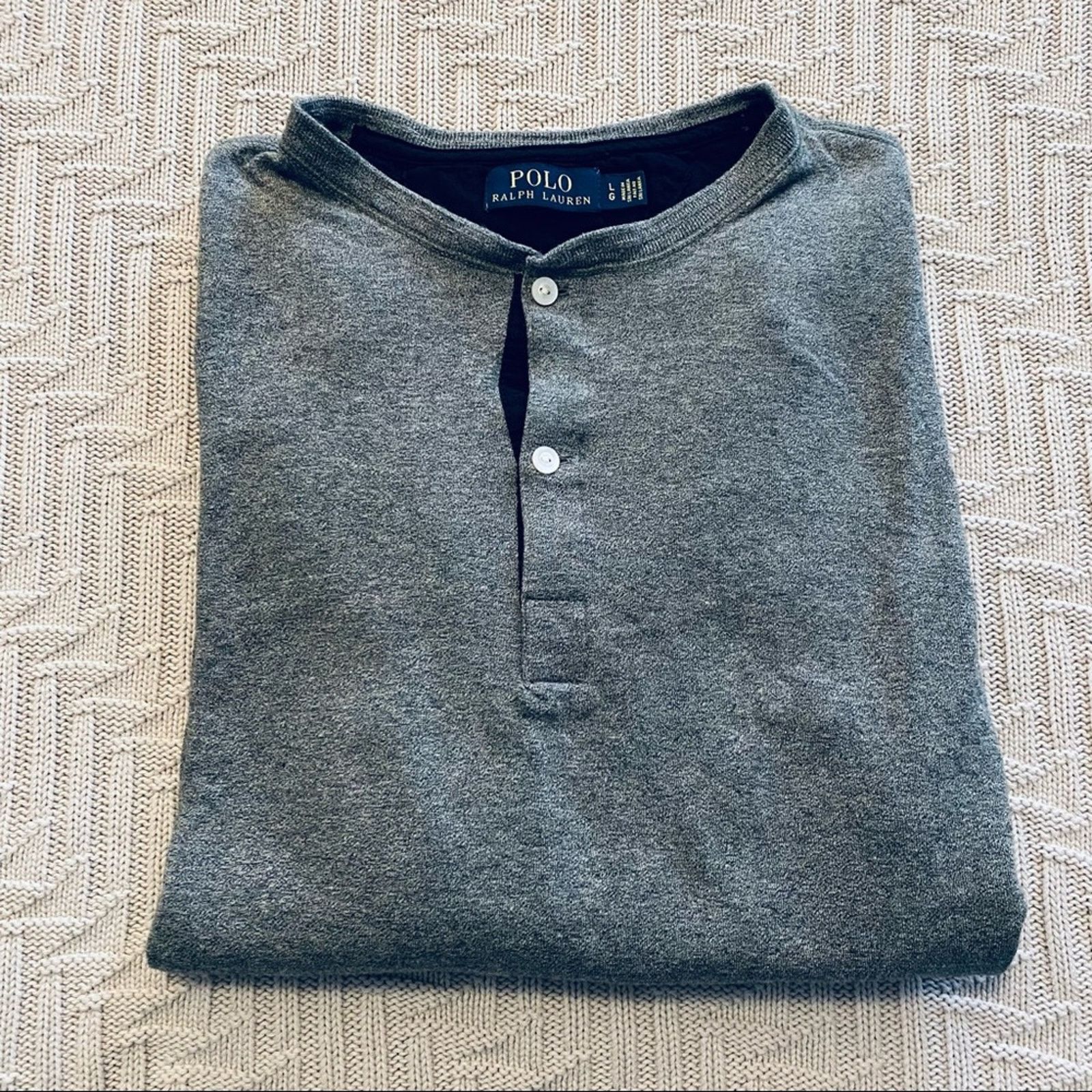 Polo Ralph Lauren Polo RL gray long sleeve henley tshirt Size US L / EU 52-54 / 3 - 1 Thumbnail