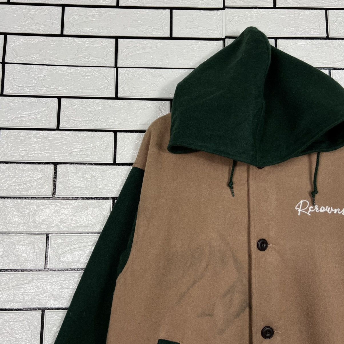 Japanese Brand RODEO CROWNS Big Logo Hooded Long Coat #4142-C189 Size US L / EU 52-54 / 3 - 6 Thumbnail