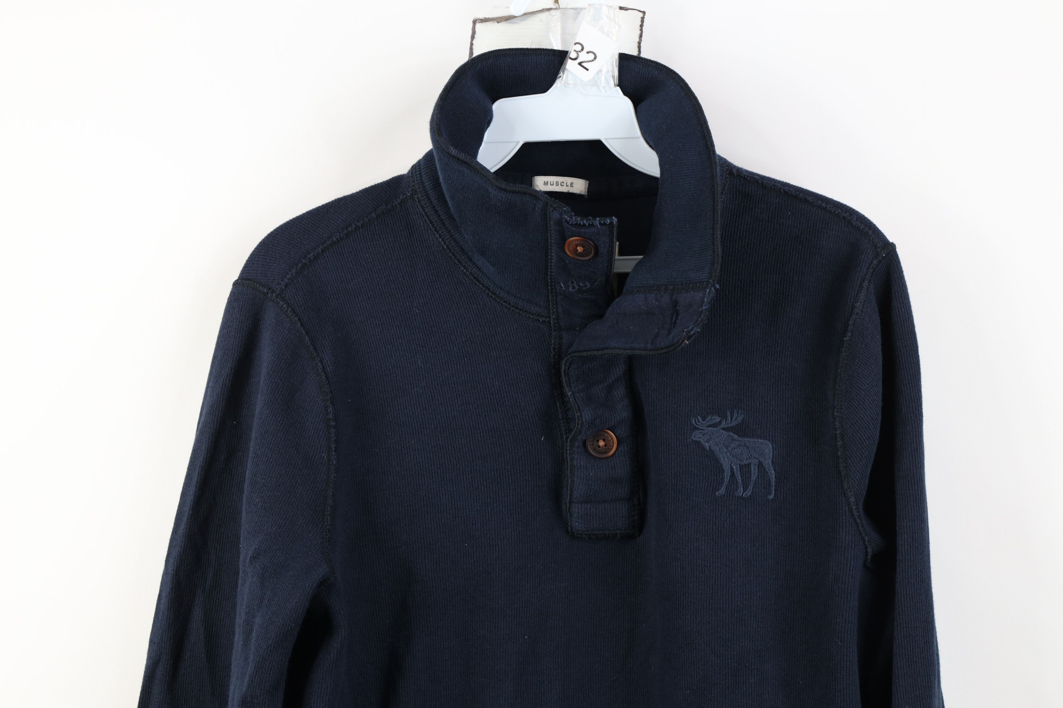 Abercrombie & Fitch Vintage 90s Y2K Abercrombie & Fitch Ribbed Henley Sweater Size US M / EU 48-50 / 2 - 2 Thumbnail
