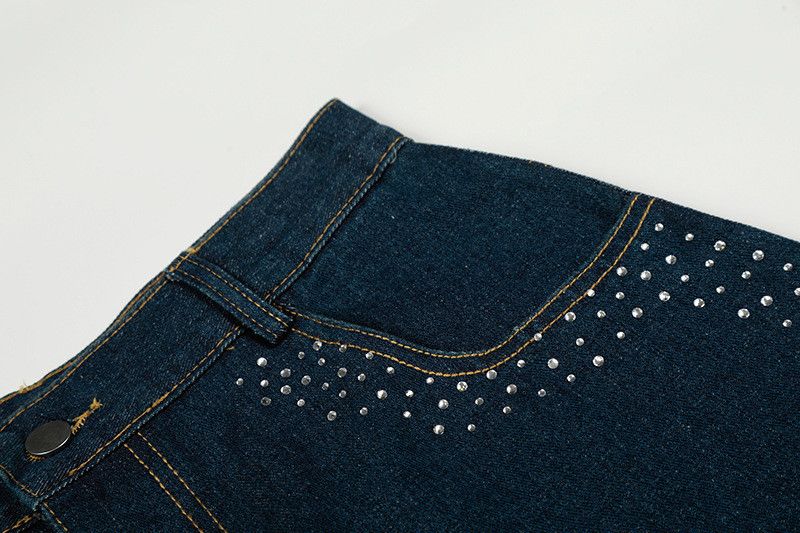 Jean American-style men's retro loose-fitting rhinestone jeans Size US 32 / EU 48 - 4 Thumbnail