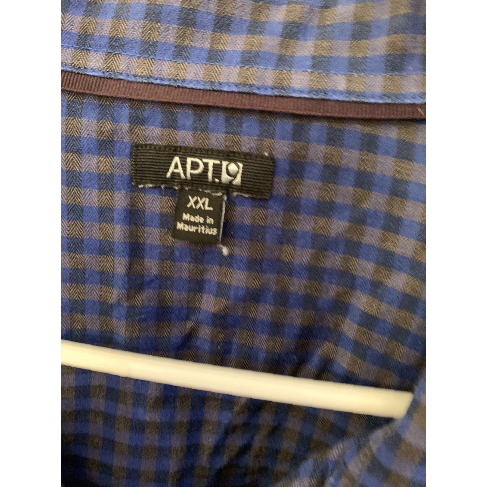 Apt. 9 Apt. 9 Button-Up Shirt Blue Black Plaid Cotton 2XL Men Long Sleeve Collared Casual Vintage NoN/A Size US XXL / EU 58 / 5 - 2 Thumbnail