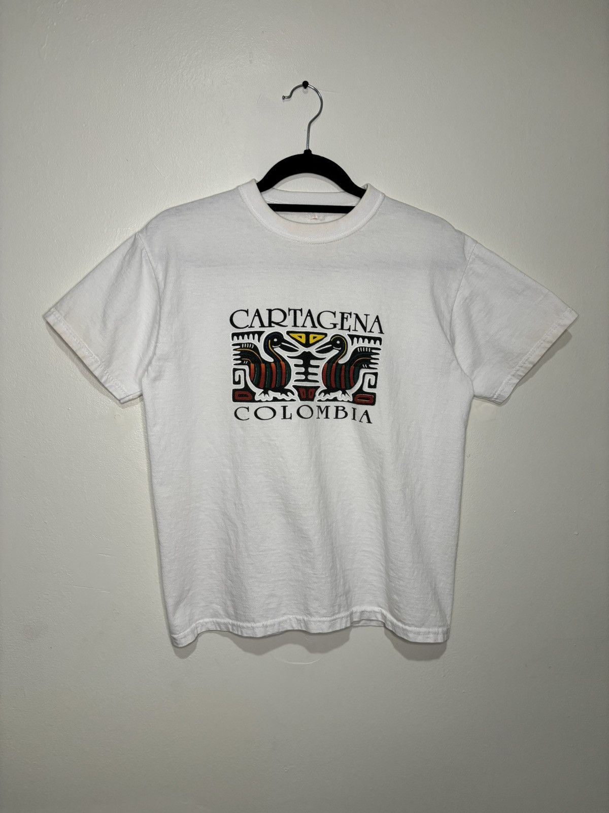 Vintage Vintage 1990s White Colombia Graphic Tee Size US M / EU 48-50 / 2 - 1 Thumbnail