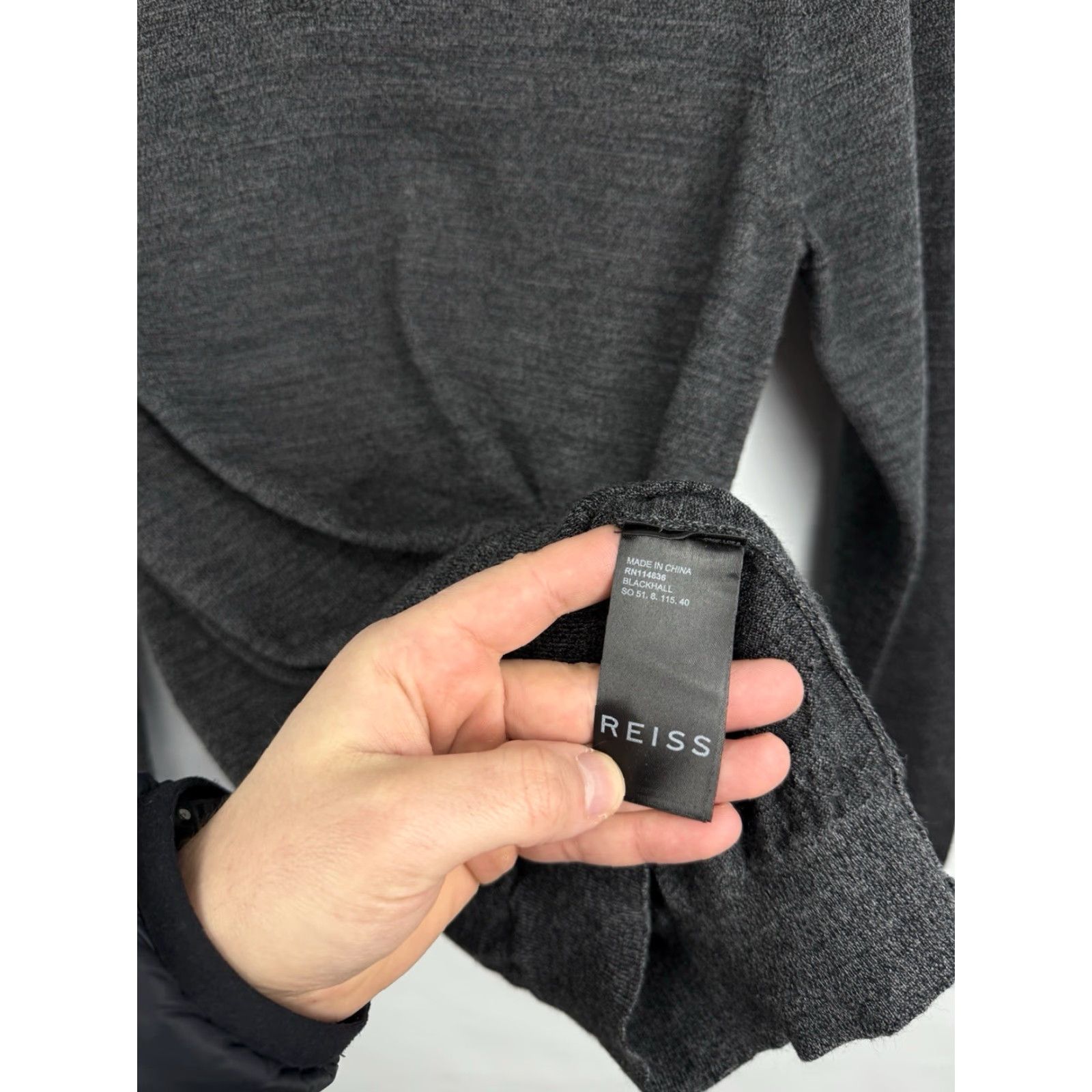 Reiss Reiss Luxury 100% Merino Wool Sweater Polo Long Sleeve Size S Mens Gray Pullover Size US S / EU 44-46 / 1 - 6 Thumbnail
