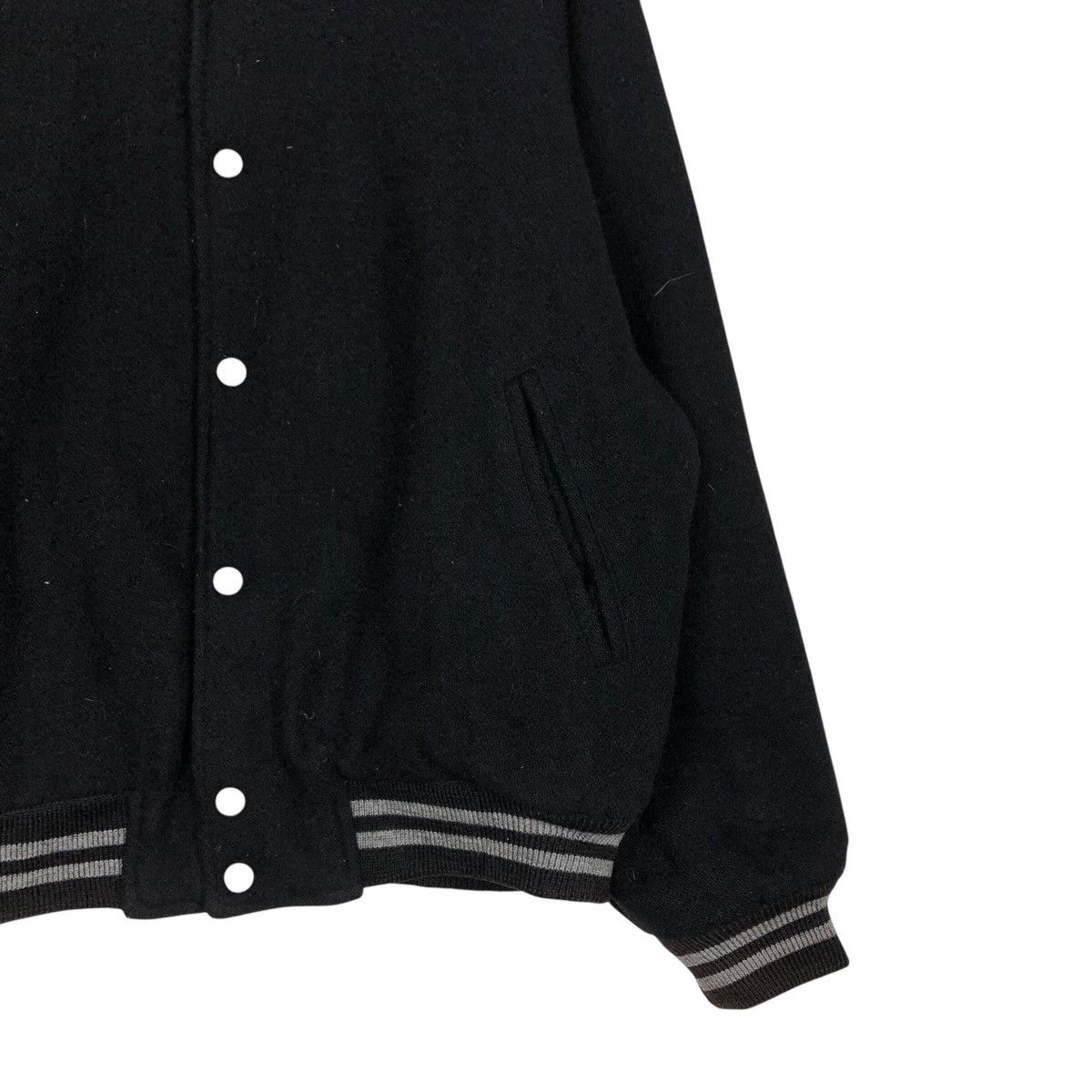 Hysteric Glamour 📌Rich Black Vintage Bomber Jacket Wool Embroidered Big Logo Size US M / EU 48-50 / 2 - 5 Thumbnail