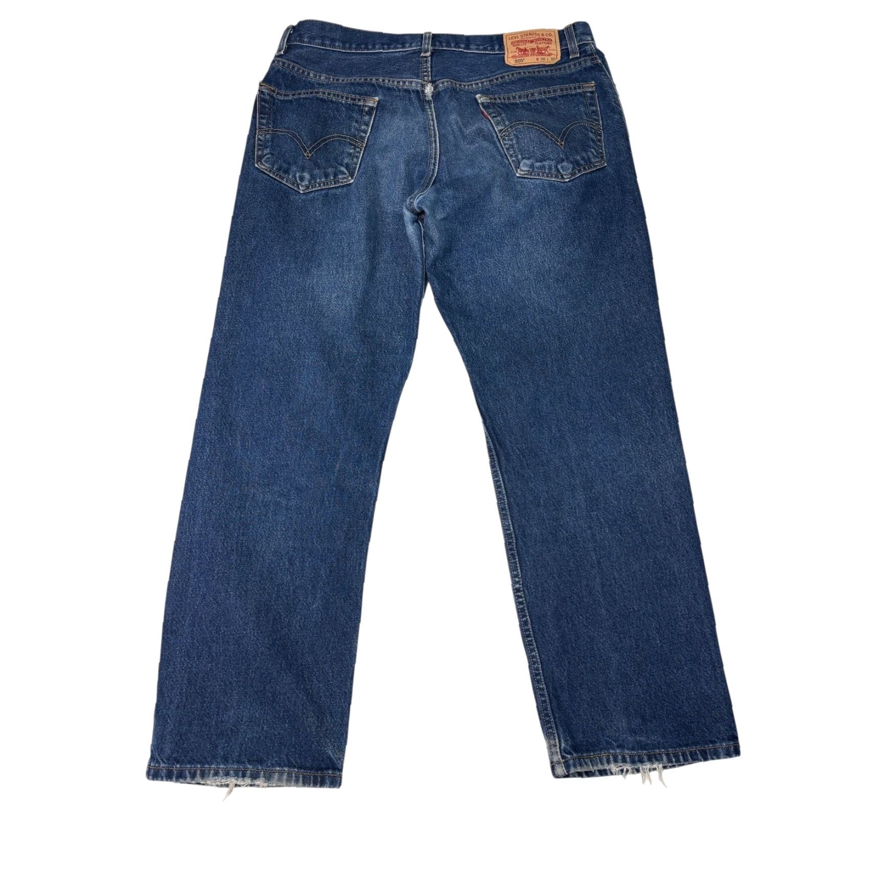 Levi's Levi's 505 Regular Jeans Men W36 L30 Denim Blue Five Pocket Zip Fly Straight Regular Fit Size US 36 / EU 52 - 7 Thumbnail