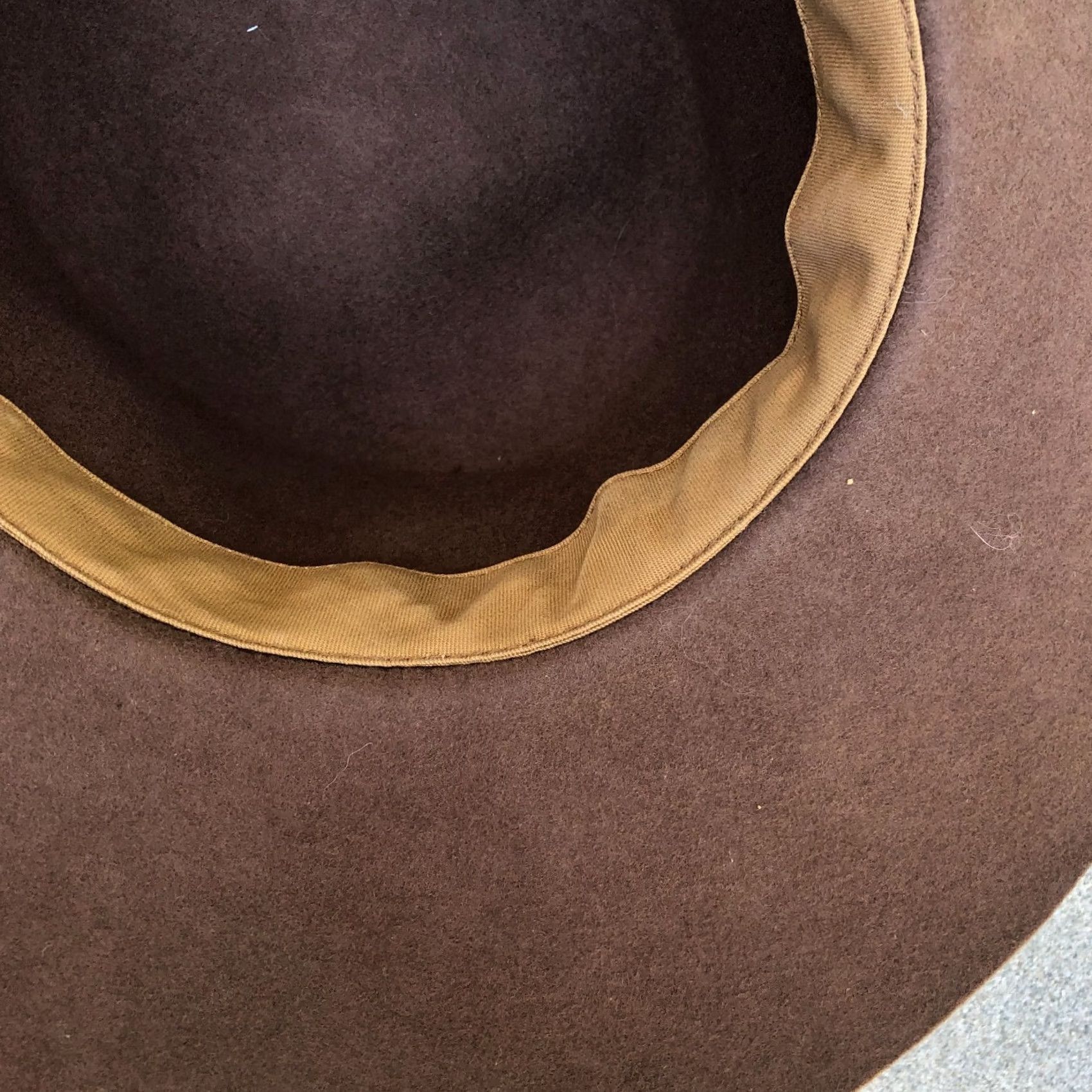 Vintage Mossant 100% Wool Fedora Flat Top Hat Women's 57 cm Brown Wide Brim Cap Size ONE SIZE - 6 Thumbnail