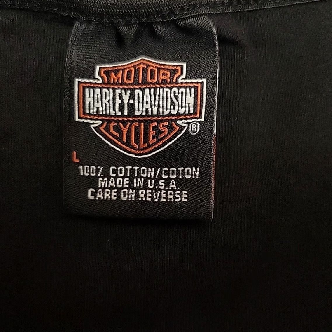 Harley Davidson VINTAGE Harley Davidson Shirt Women L Black Eagle Rhinestone Milwaukee Made In USA Size L / US 10 / IT 46 - 3 Thumbnail