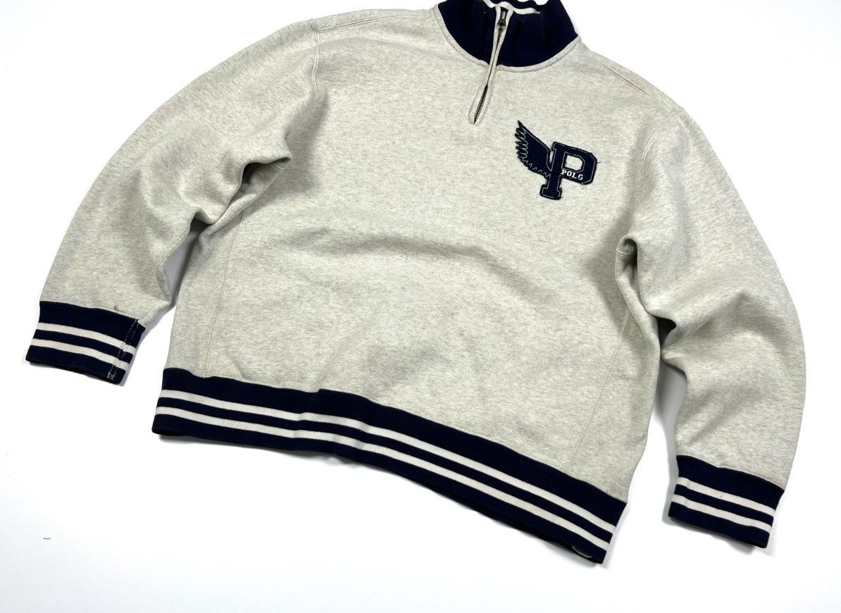Polo Ralph Lauren × Rugby Ralph Lauren × Vintage Vintage Polo Ralph Lauren P Wing Logo Cotton 1/4 Zip Size XL Size US XL / EU 56 / 4 - 11 Thumbnail