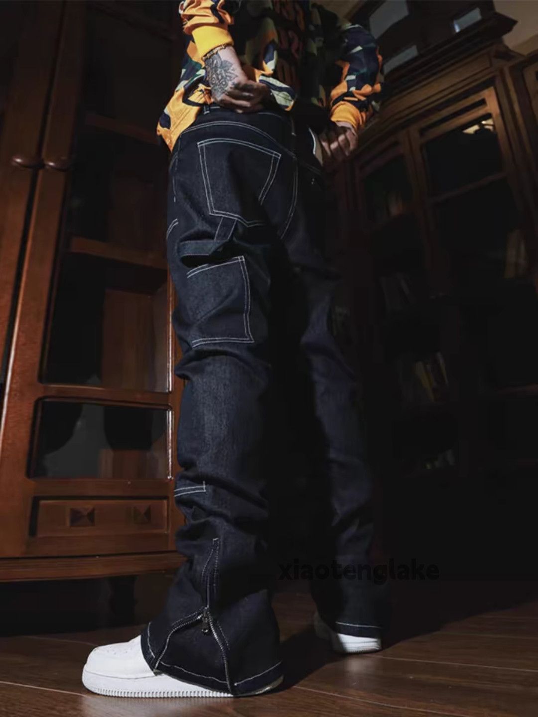 Designer × Jean × Vintage Zipper utility skate outdoor carpenter work cargo jeans Size US 34 / EU 50 - 6 Thumbnail