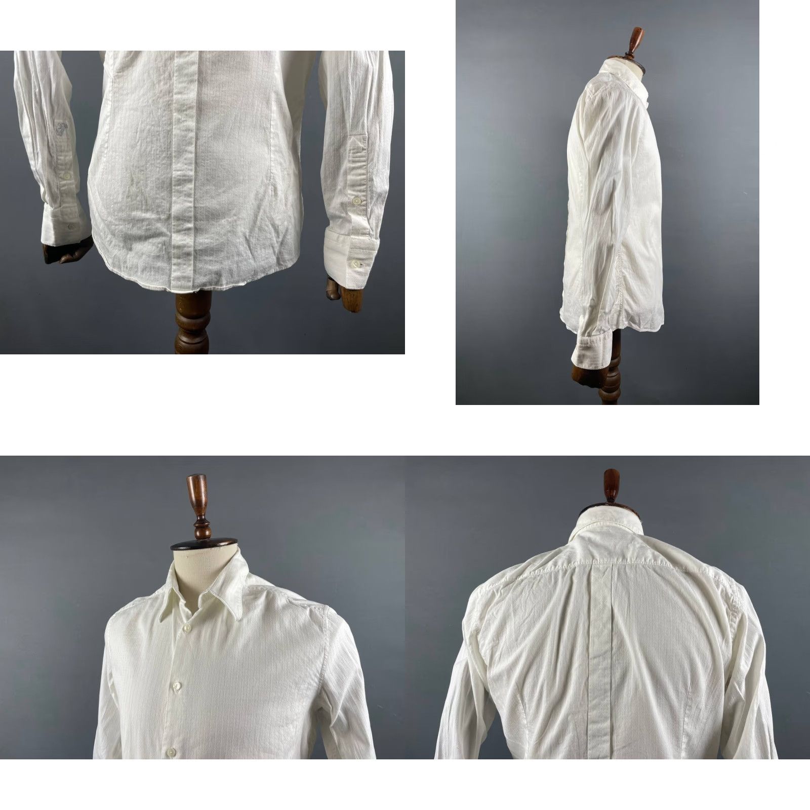 Vintage Versace Collection Mens Button-Up Shirt 42 White Cotton Long Sleeve Button-Down Collared Casual Business Formal Size US XL / EU 56 / 4 - 8 Thumbnail