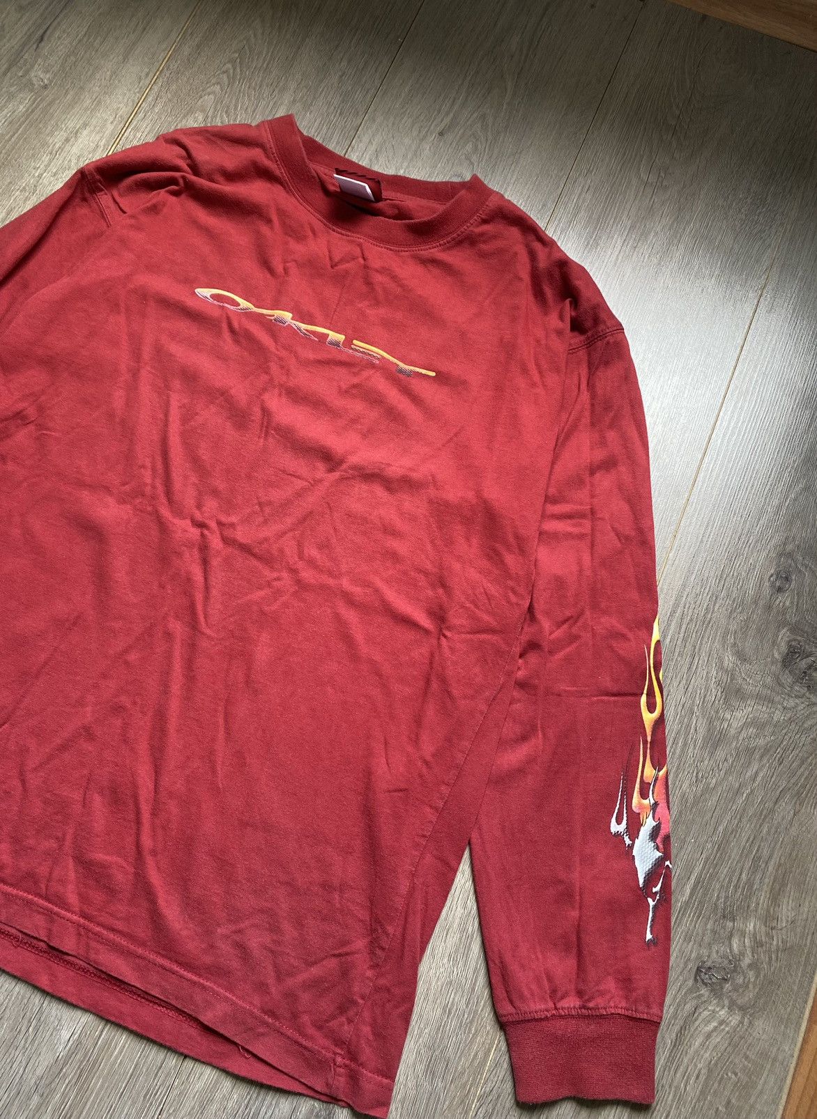 Oakley Vintage 90s Oakley Software Mad Science Over The Top Tee Size US L / EU 52-54 / 3 - 5 Thumbnail