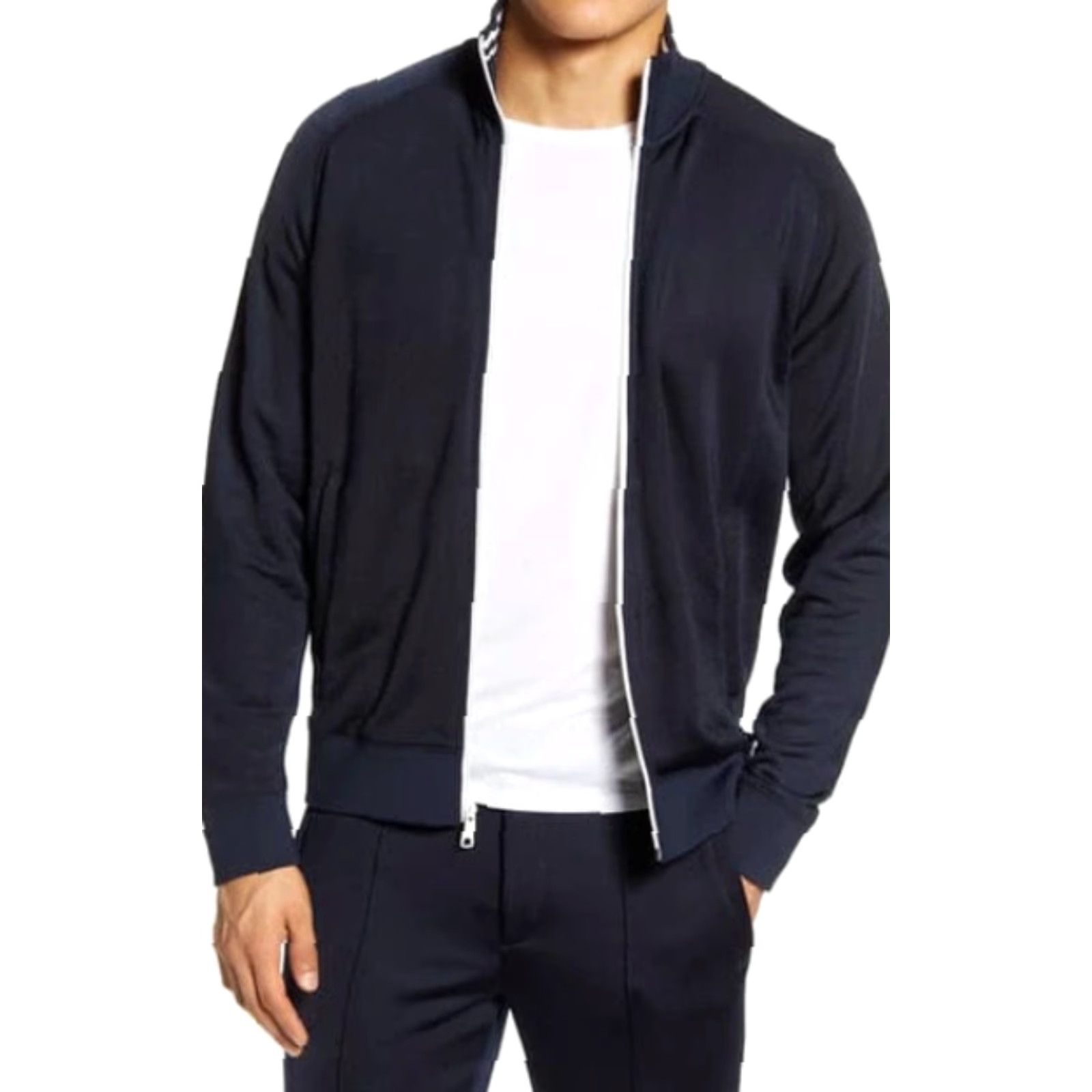 Vince VINCE Track Jacket Coast Blue Full Zip Slim Fit 2XL Men Windbreaker Designer Size US XXL / EU 58 / 5 - 2 Thumbnail